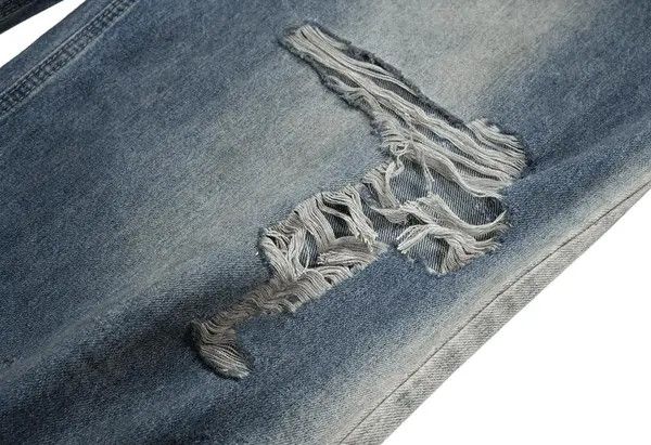 VIBE Baggy Wide Leg Jeans Frayed Damaged Hole Oversized Jeans Size US 30 / EU 46 - 5 Thumbnail