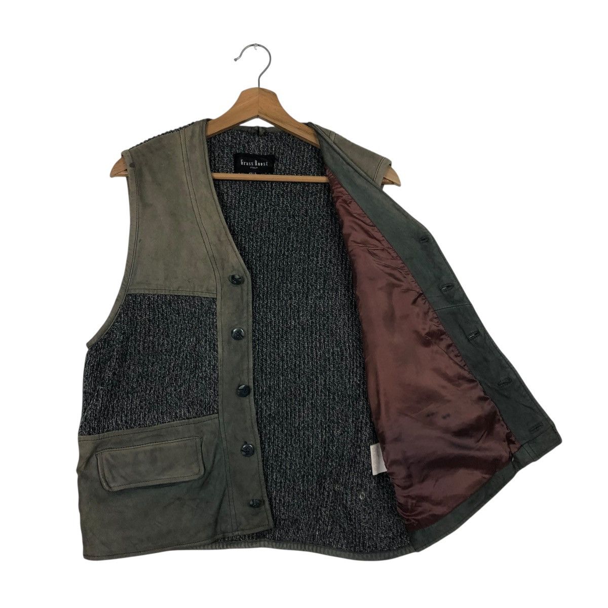 Japanese Brand 🔥VINTAGE VEST BIKER LEATHER JACKET GRASS ROOST ISSEY MIYAKE Size US L / EU 52-54 / 3 - 14 Thumbnail