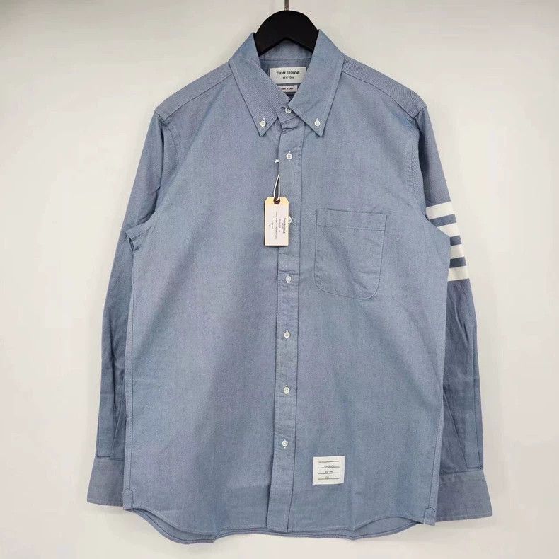 Thom Browne Thom browne Blue and white striped pocket shirt 2504-Nextar Size US L / EU 52-54 / 3 - 1 Thumbnail
