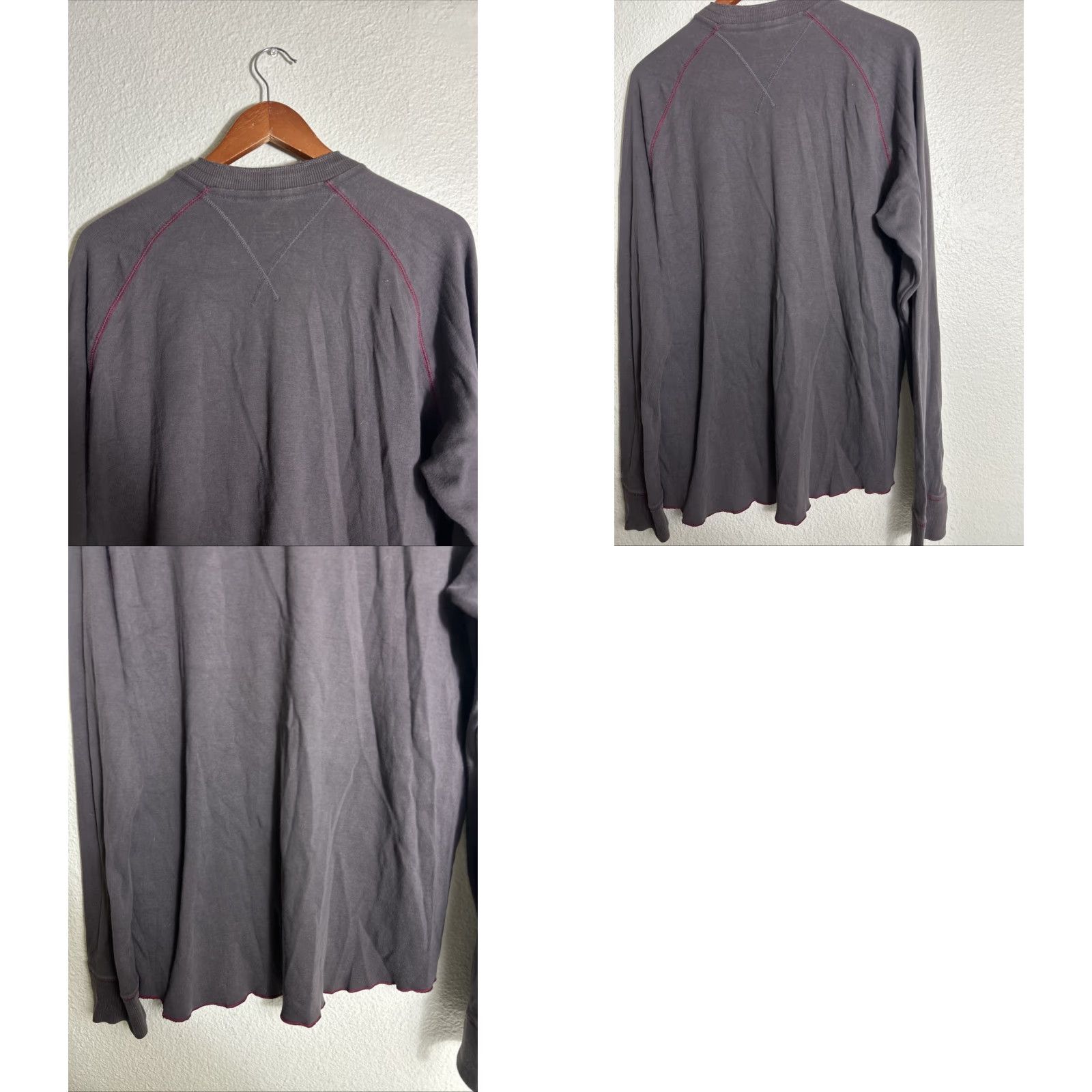 Nike Nike Henley Shirt Mens XL Gray Maroon Long Sleeve Cotton Pullover Size US XL / EU 56 / 4 - 9 Thumbnail