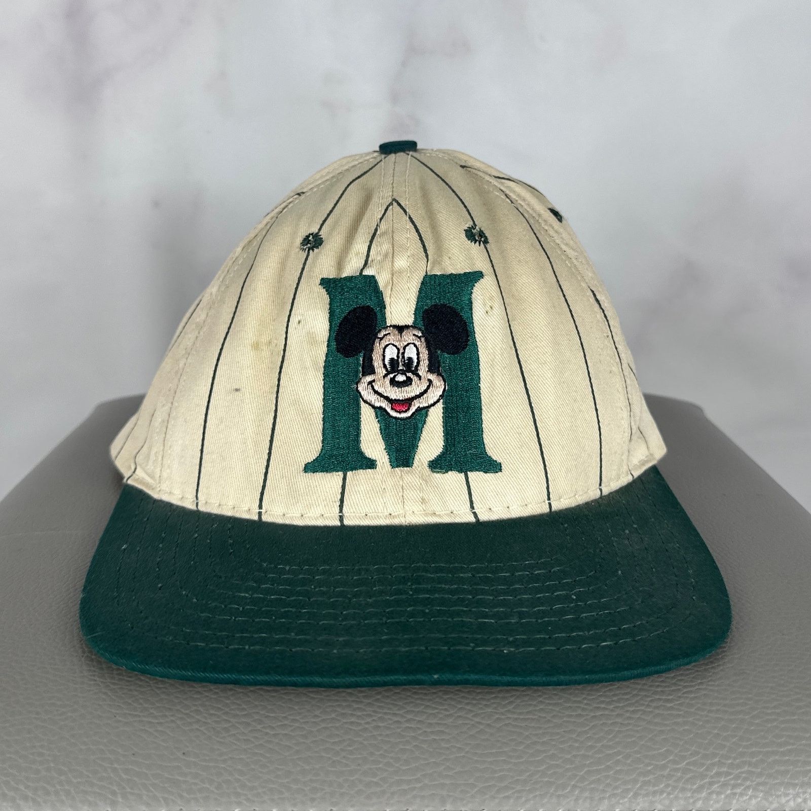 Disney Vintage Mickey Mouse Pinstripe Baseball Cap Size ONE SIZE - 1 Thumbnail