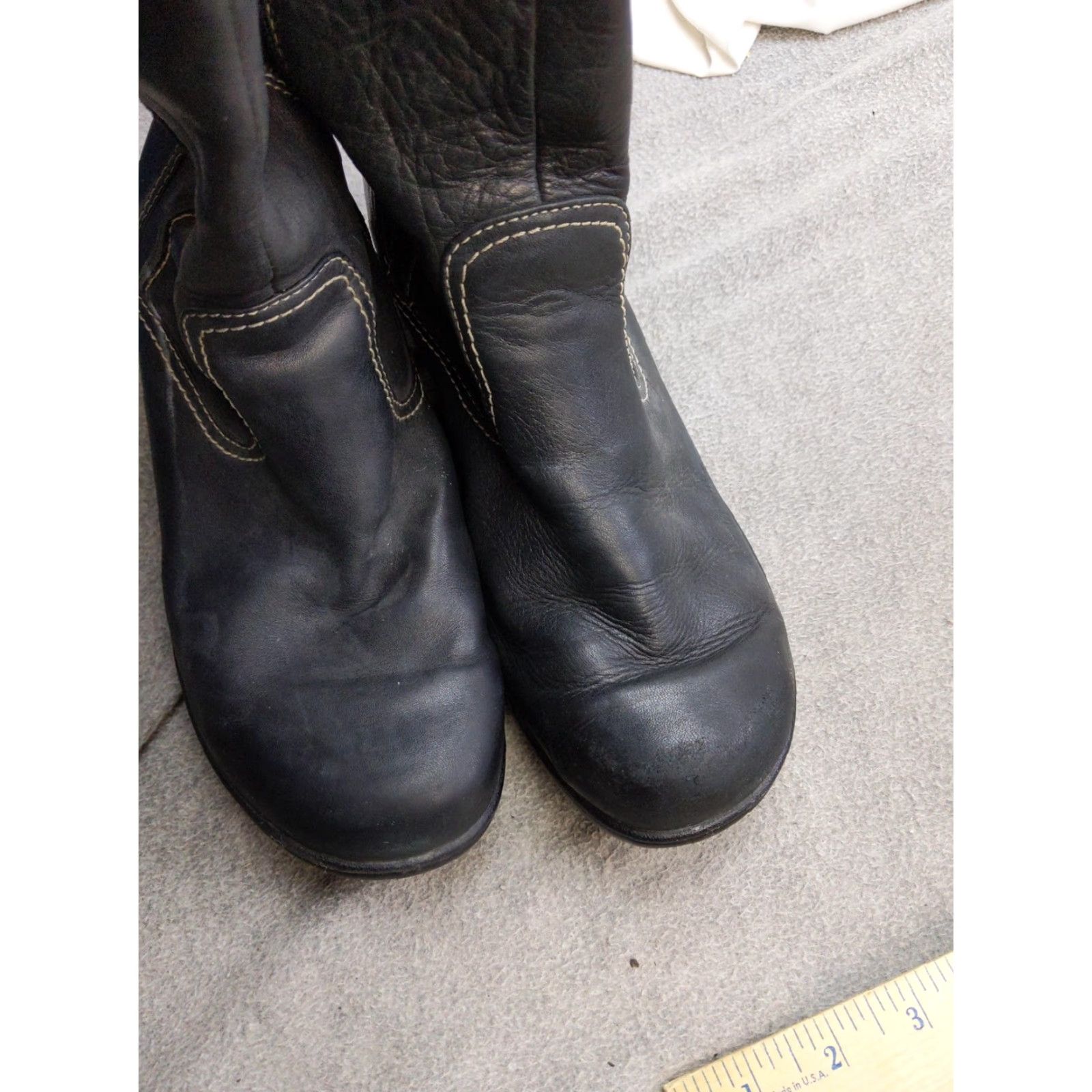 Vintage LL Bean Boots Womens 9.5 Black Leather Mid-Calf Side Zip Platform Wedge Comfort Size US 10 / IT 40 - 5 Thumbnail