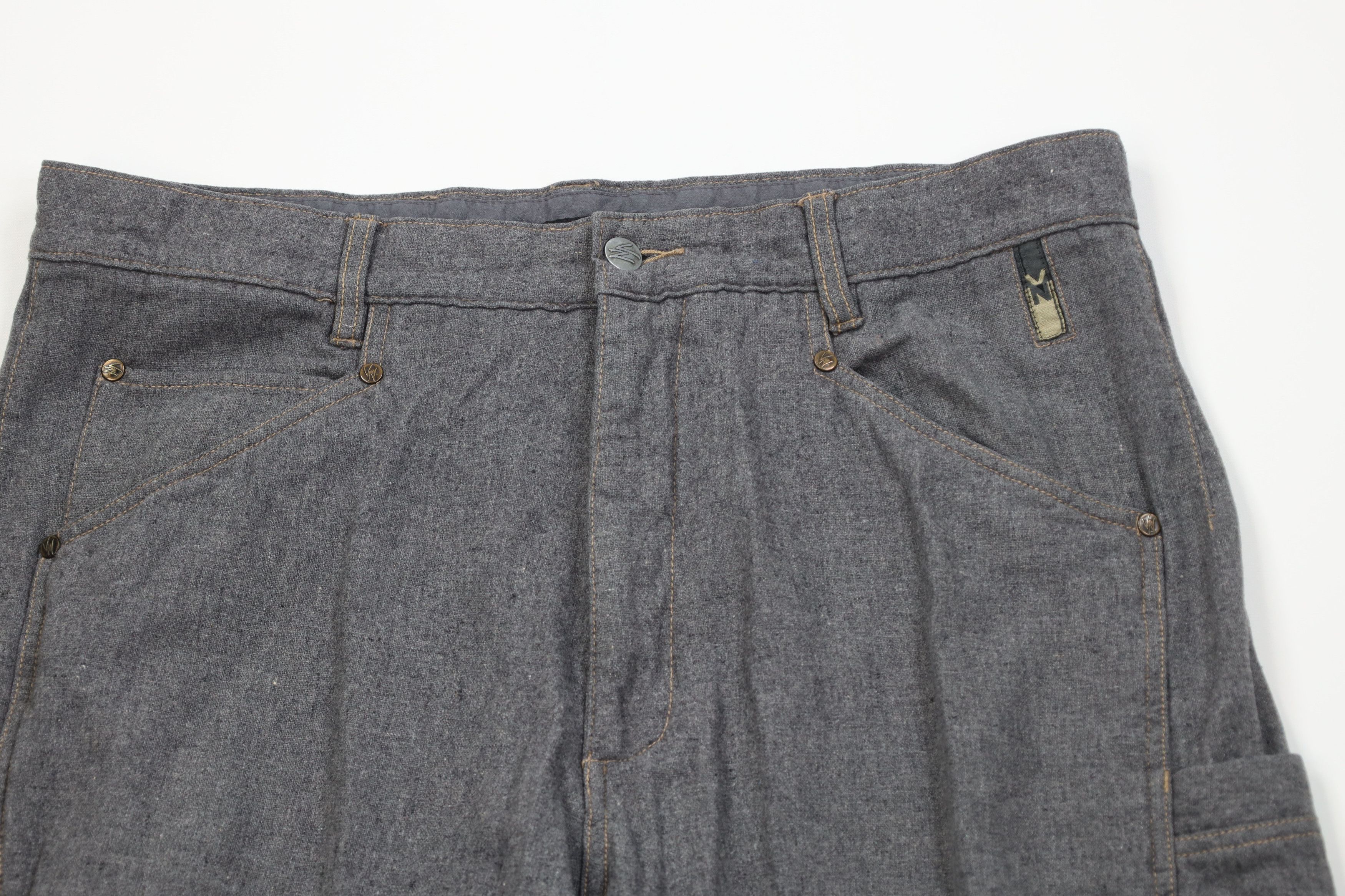 Vintage Vintage 90s Streetwear Gabardine Baggy Wide Leg Pants Gray Size US 38 / EU 54 - 2 Thumbnail