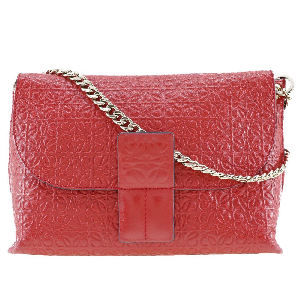 image of Loewe Avenue Shoulder Bag in Red, Women's