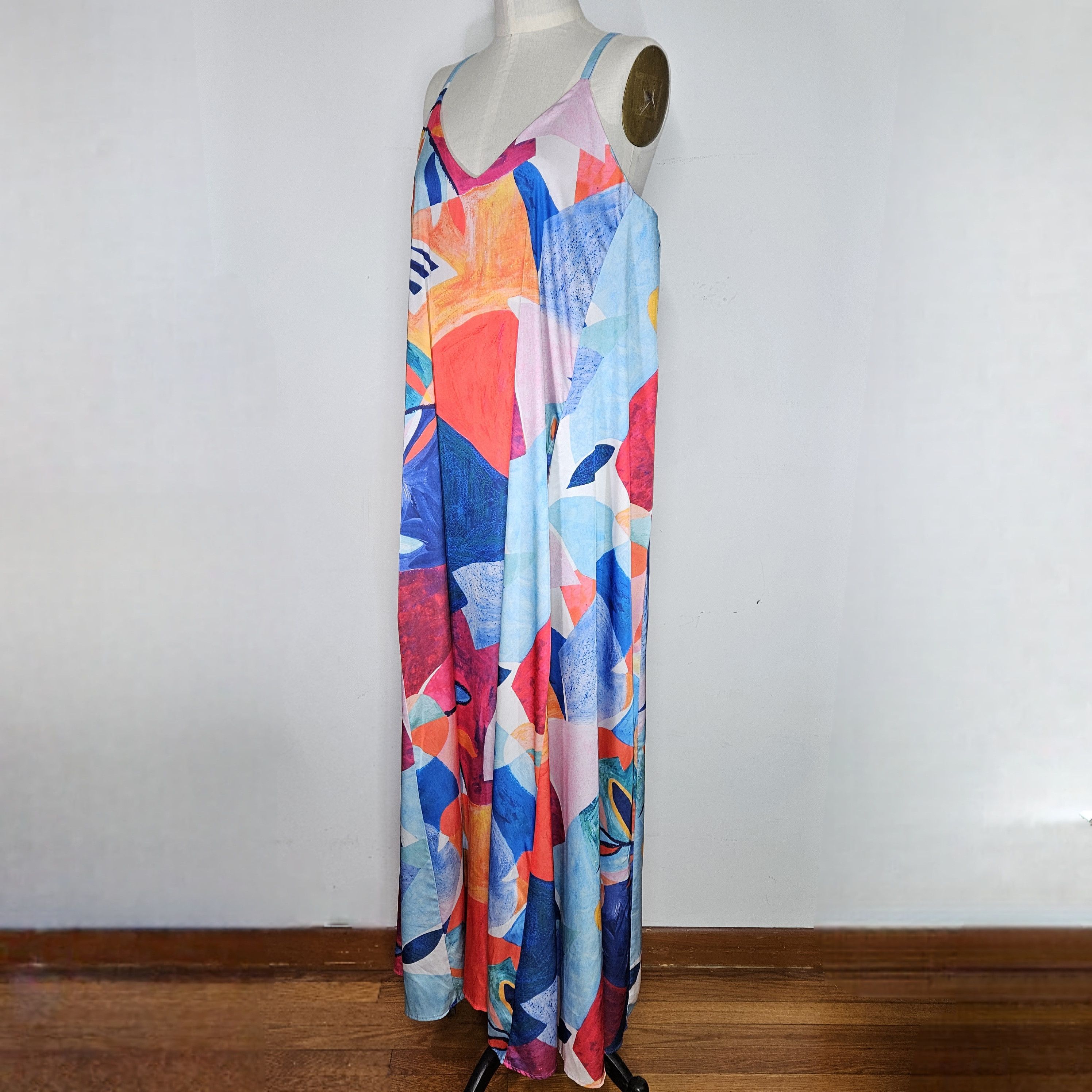 Nicole Miller Nicole Miller Size XXL Dress Flowing Trapese Maxi Spaghetti Size XXL / US 16-18 / IT 52-54 - 4 Thumbnail