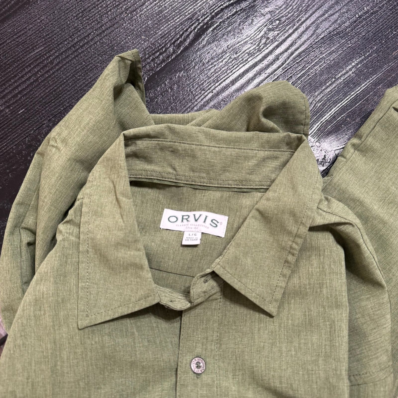 Orvis Orvis Green Short Sleeve Button-Up Shirt | Sz L Size US L / EU 52-54 / 3 - 7 Thumbnail