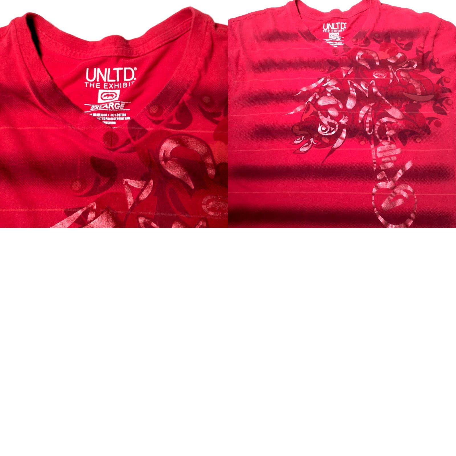 Ecko Unltd. VINTAGE Ecko Unltd The Exhibit Shirt Men 2XL Red Stripe V-Neck Foil Graphic Rhino Logo Graphic Print Shirt Men Size US XXL / EU 58 / 5 - 9 Thumbnail