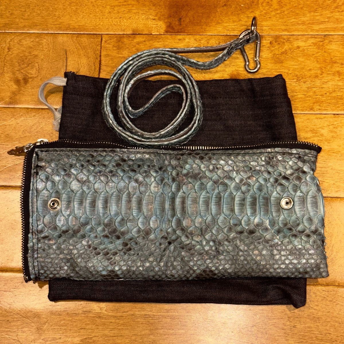 Rick Owens Ioana Bag Acqua Snakeskin Size ONE SIZE - 4 Thumbnail
