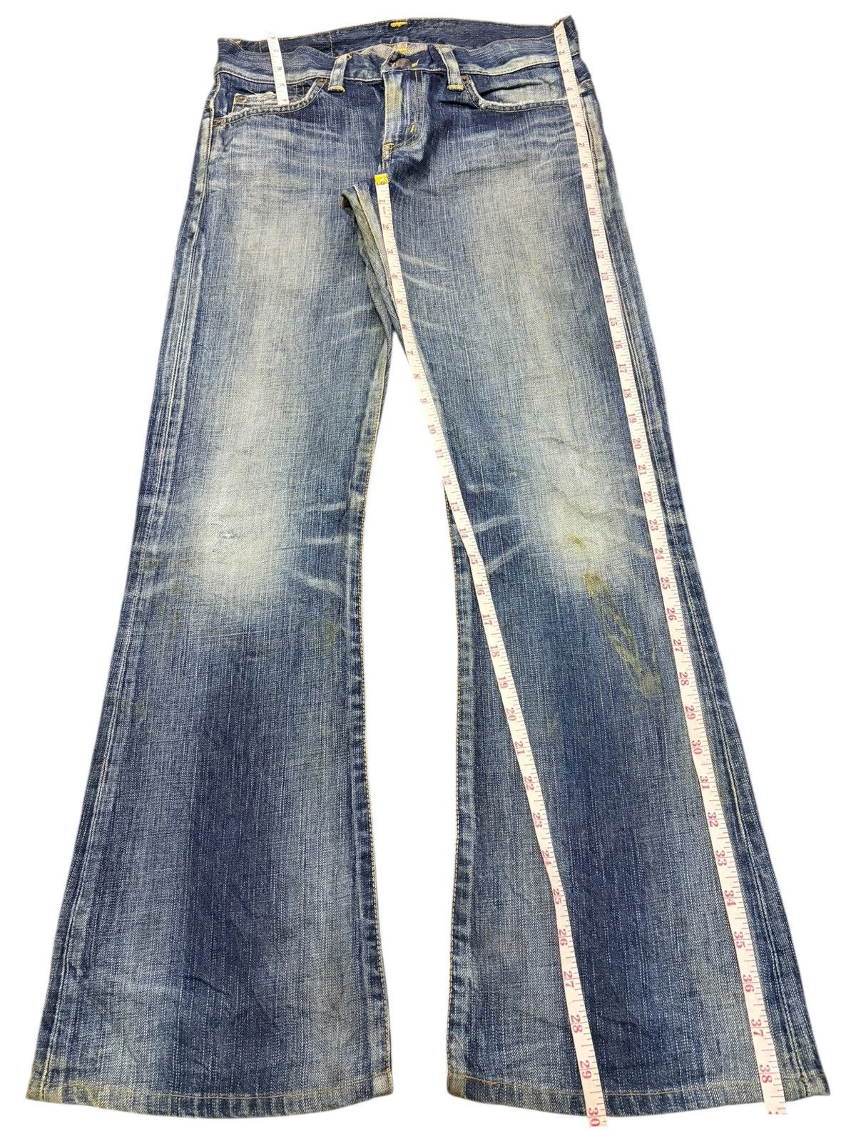 Edwin Vintage Japanese Edwin Distress Low Rise Flare Jeans Size 29" - 7 Thumbnail