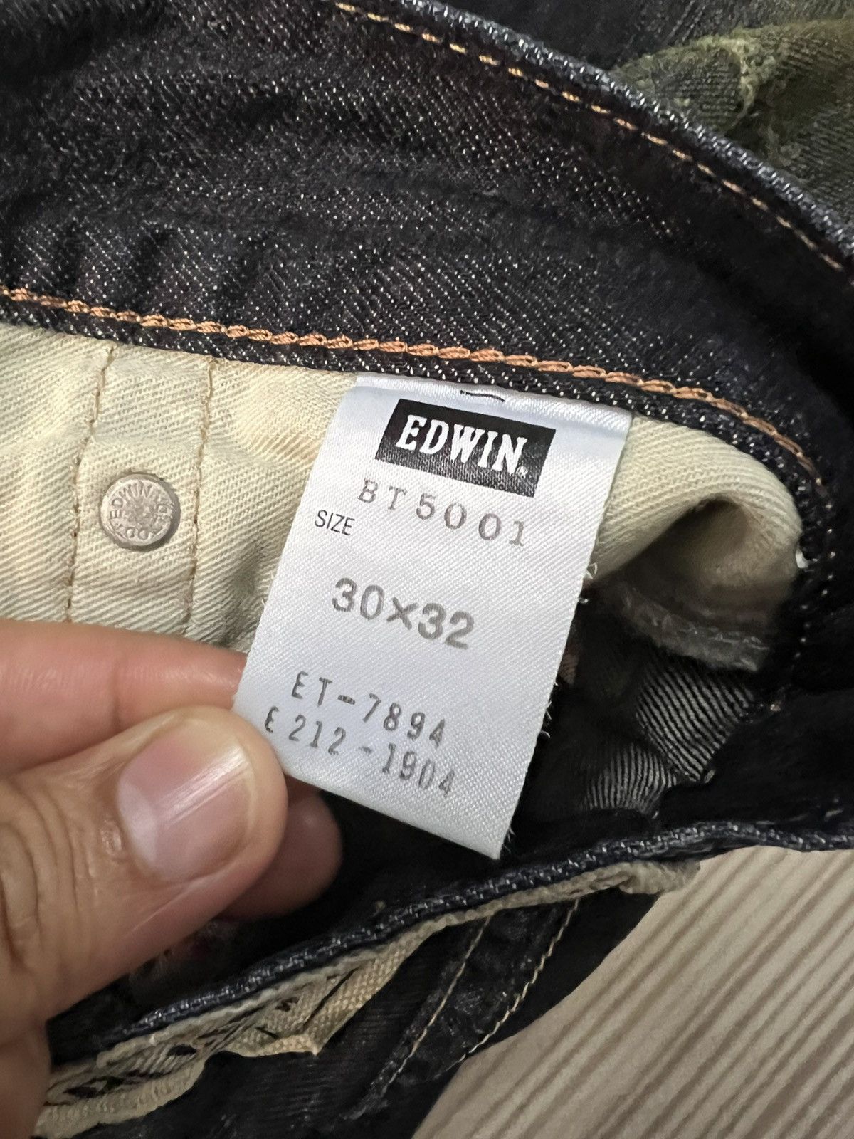 Edwin Vintage Edwin 503 Blue Trip Flare Distress Jean Japan Size US 33 - 24 Thumbnail