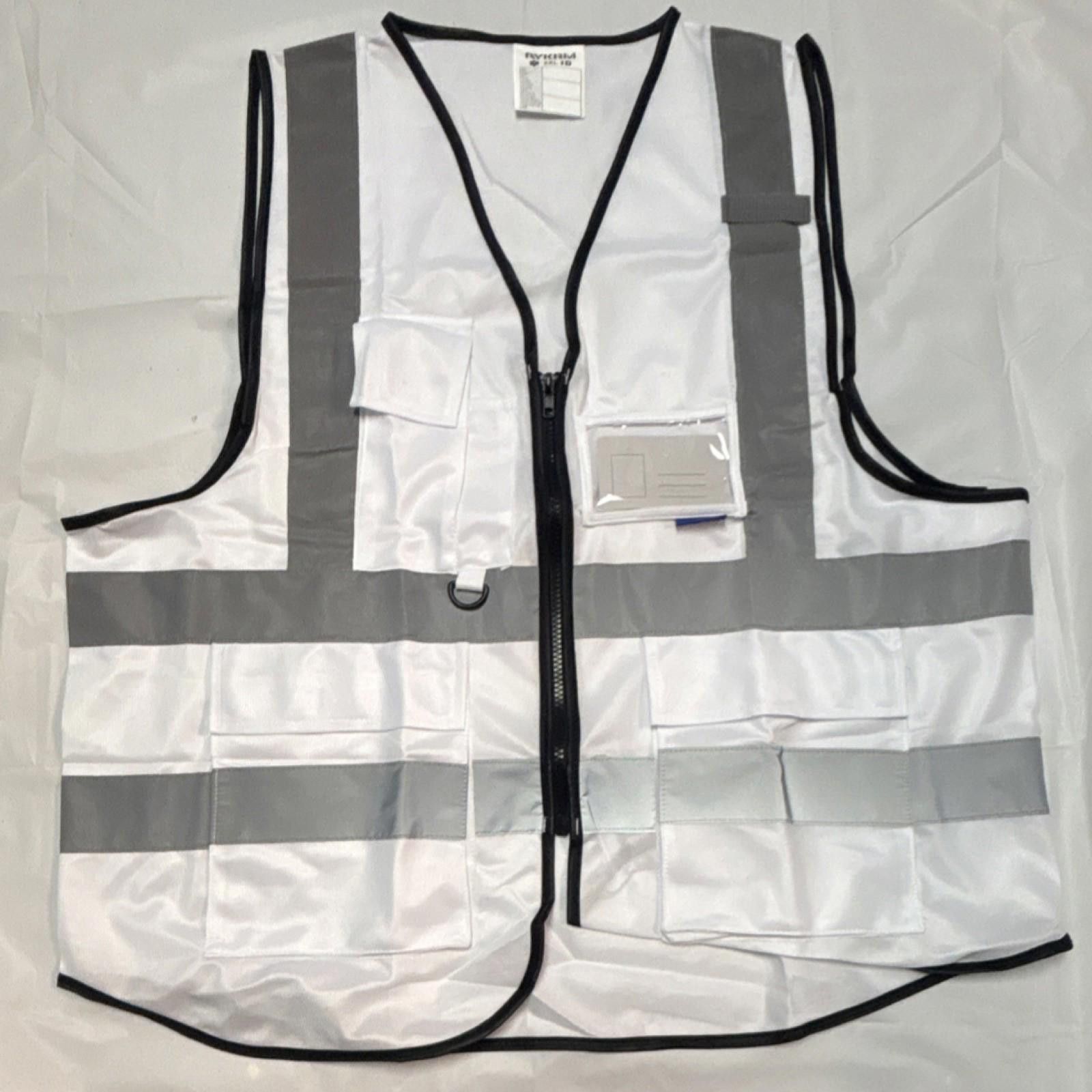Other 2XL White Gray Reflective Safety Vest High Visibility Size ONE SIZE - 1 Thumbnail