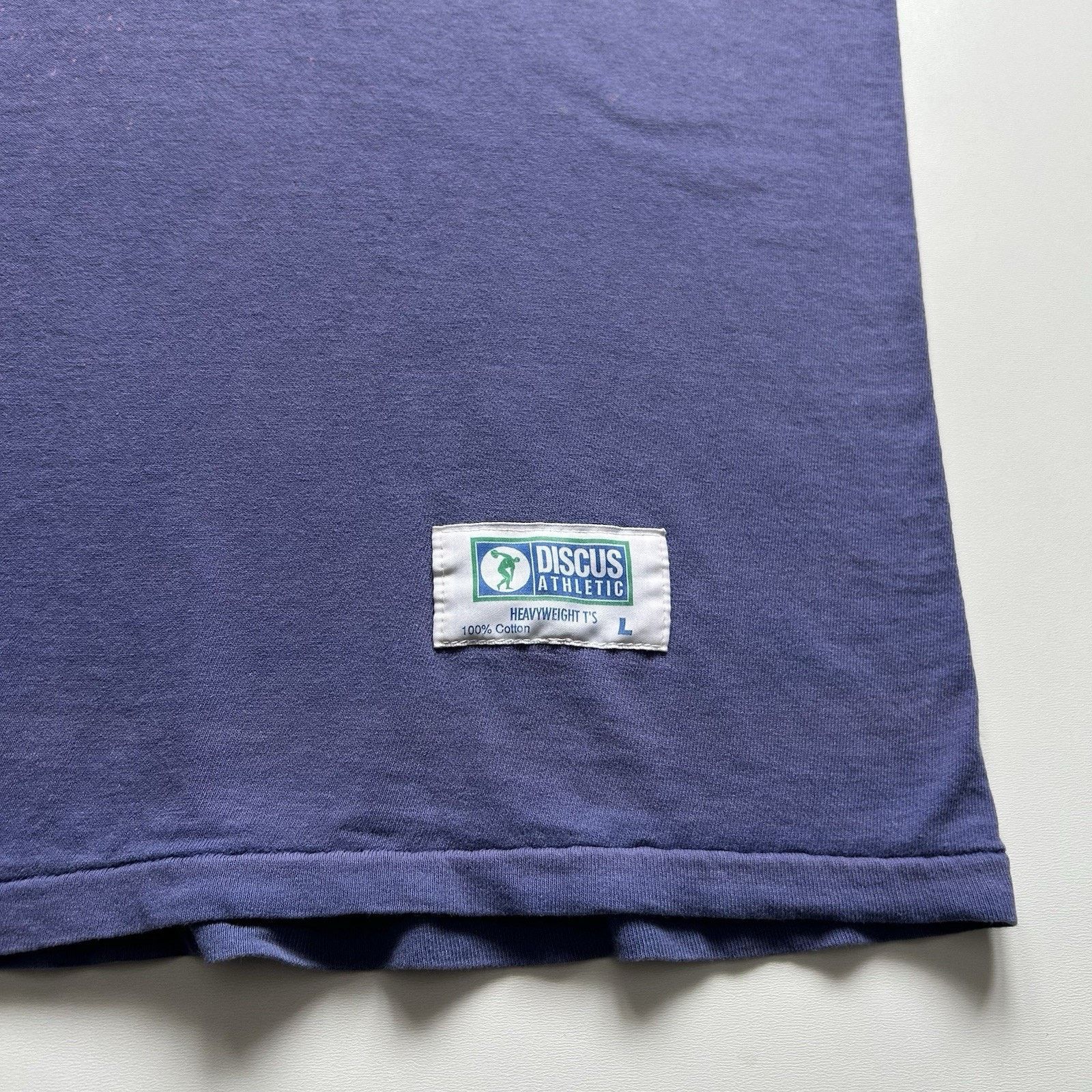 Vintage Vintage Faded Navy Blue Blank T Shirt Large 90s Cotton Rare Size US L / EU 52-54 / 3 - 4 Thumbnail