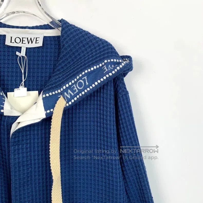Loewe Loewe blue lettered embroidery hooded drawstring fringe nee Size US M / EU 48-50 / 2 - 3 Thumbnail