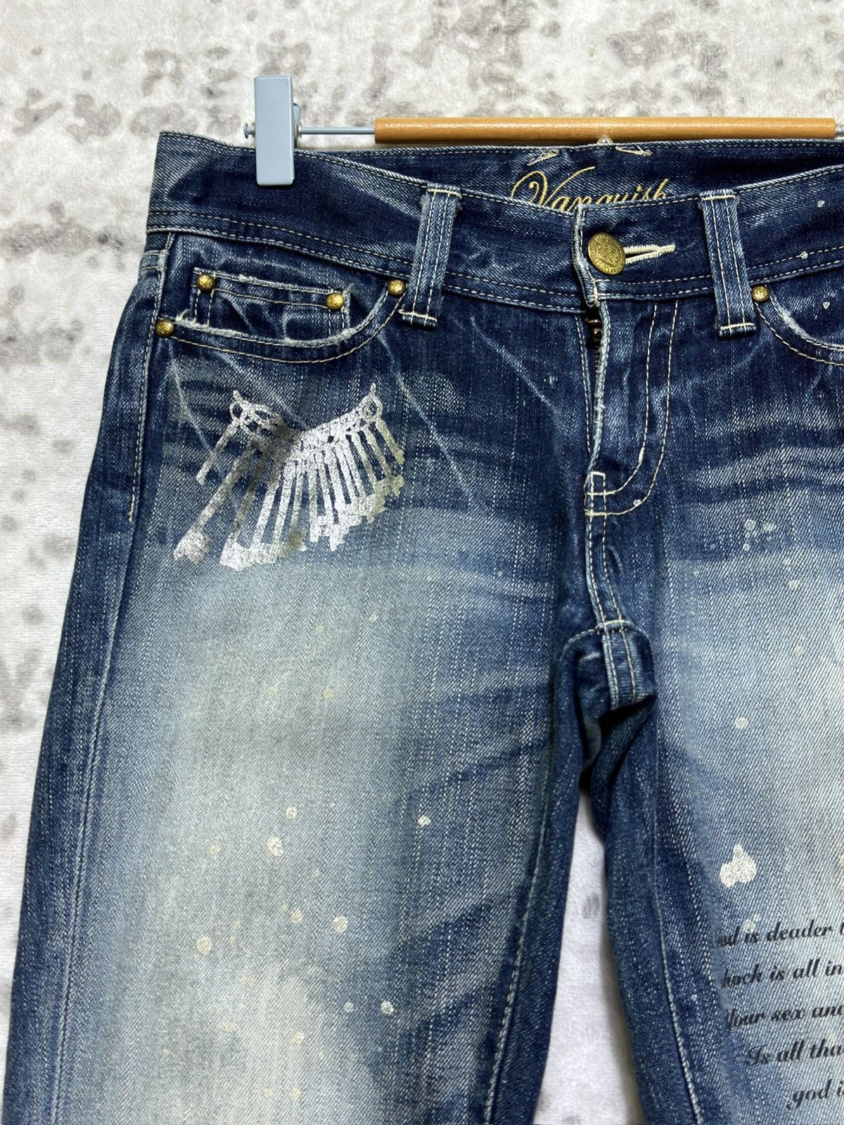 Vanquish Vintage Vanquish Distressed Paint Splatter Flared Low Rise Size US 30 / EU 46 - 4 Thumbnail
