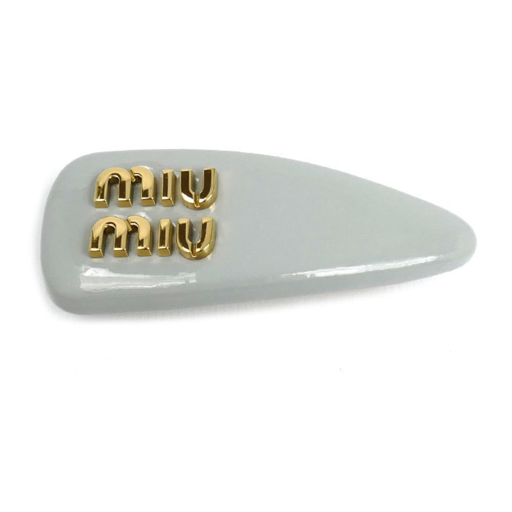Miu MIU Barrette Hair Clip Green Women\'s Miu Miu Green Resin Set of Two Logo Hair Clip – OLIVER main image 2