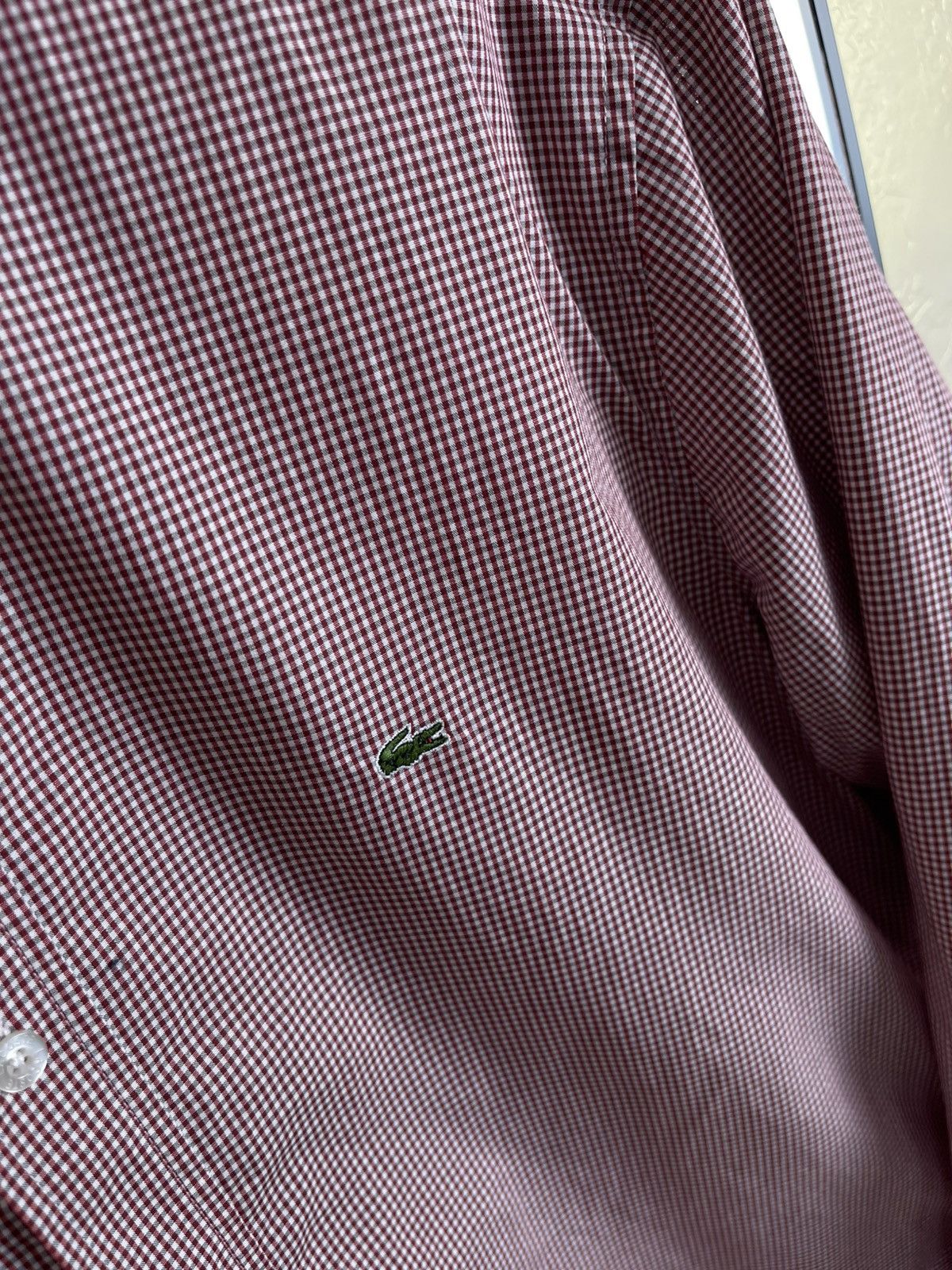 Lacoste Lacoste Slim Fit Gingham Button-Down Shirt | Red/White Size US L / EU 52-54 / 3 - 5 Thumbnail