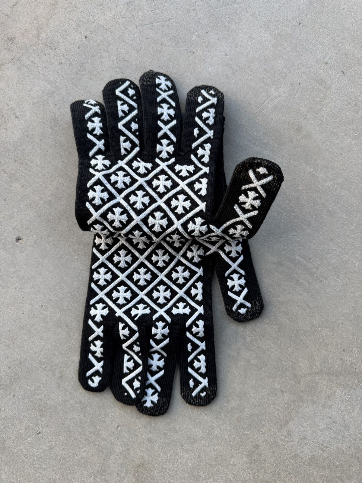 Chrome Hearts Chrome Hearts Black Checkmate Work Gloves Medium NWT Size ONE SIZE - 3 Thumbnail