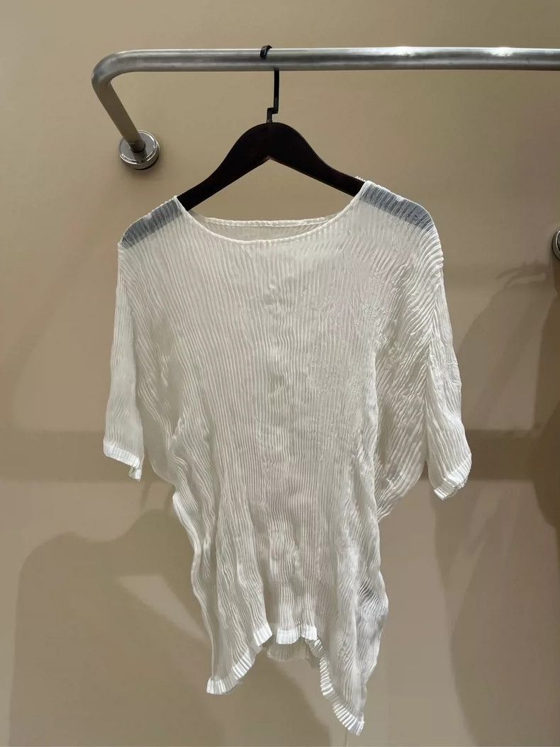 Issey Miyake Issey Miyake Pleated White Top - dmc Size US M / EU 48-50 / 2 - 1 Thumbnail