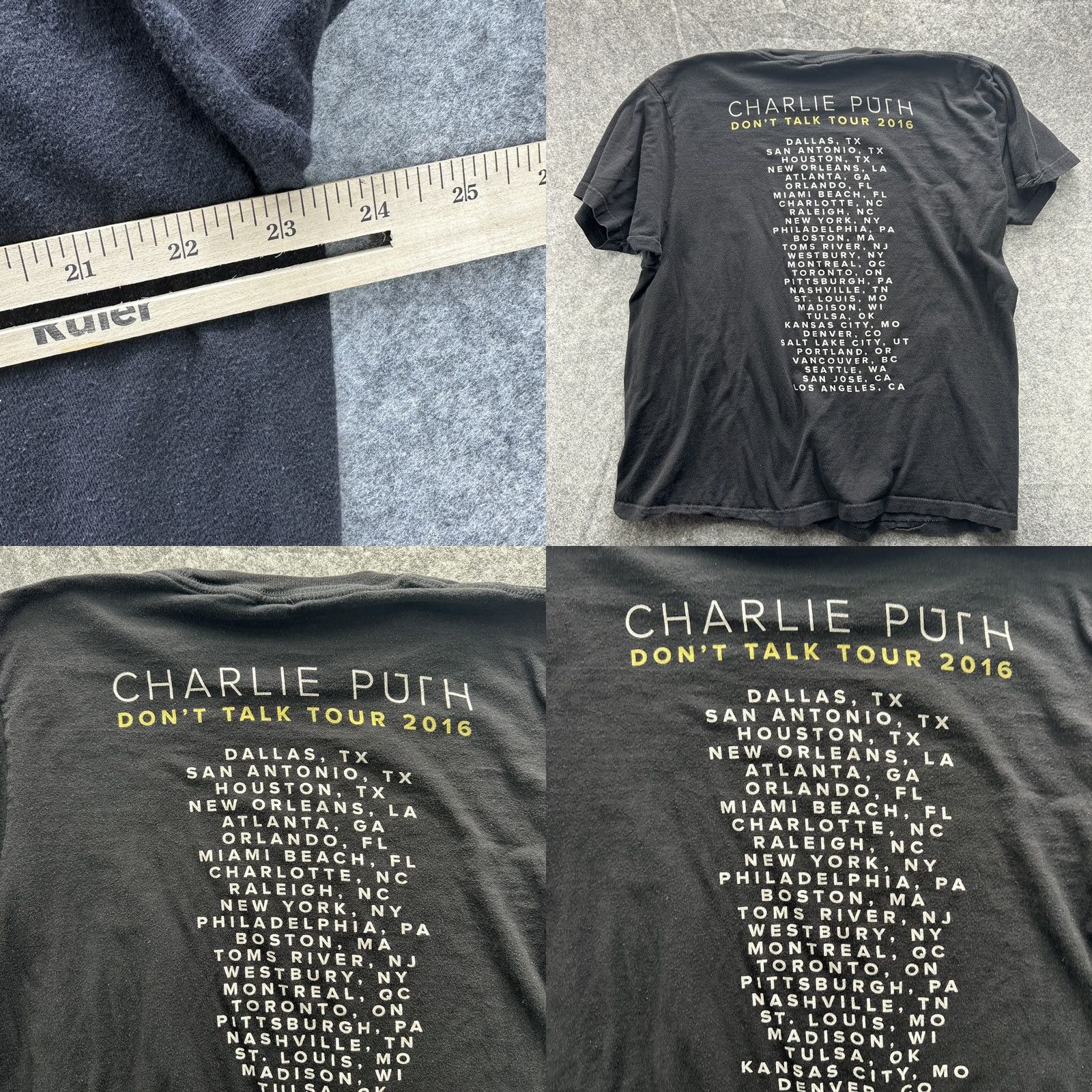 Vintage Charlie Puth Shirt Mens Large Black Don’t Talk Tour 2016 Concert Band Tee Music Size US L / EU 52-54 / 3 - 8 Thumbnail