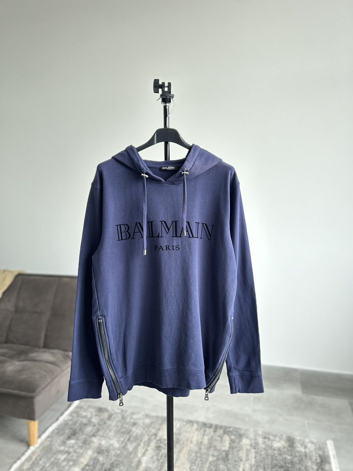 Balmain Balmain Paris Big Logo Hoodie Side Zip Size M Size US M / EU 48-50 / 2 - 1 Thumbnail