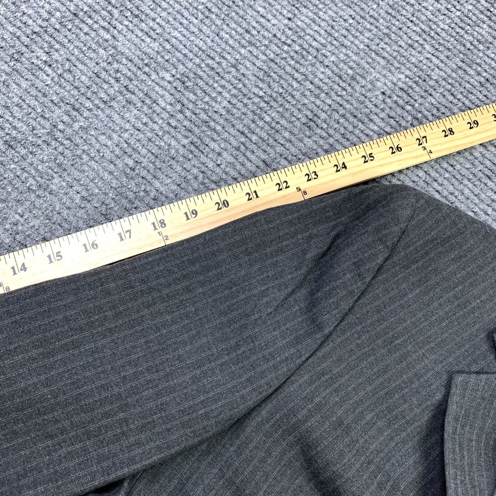 Perry Ellis Perry Ellis Portfolio Modern Fit Mens 40 Regular Pinstripe Sport Coat Blazer Gray Notch Lapel Two-Button Jacket) Size 40R - 7 Thumbnail