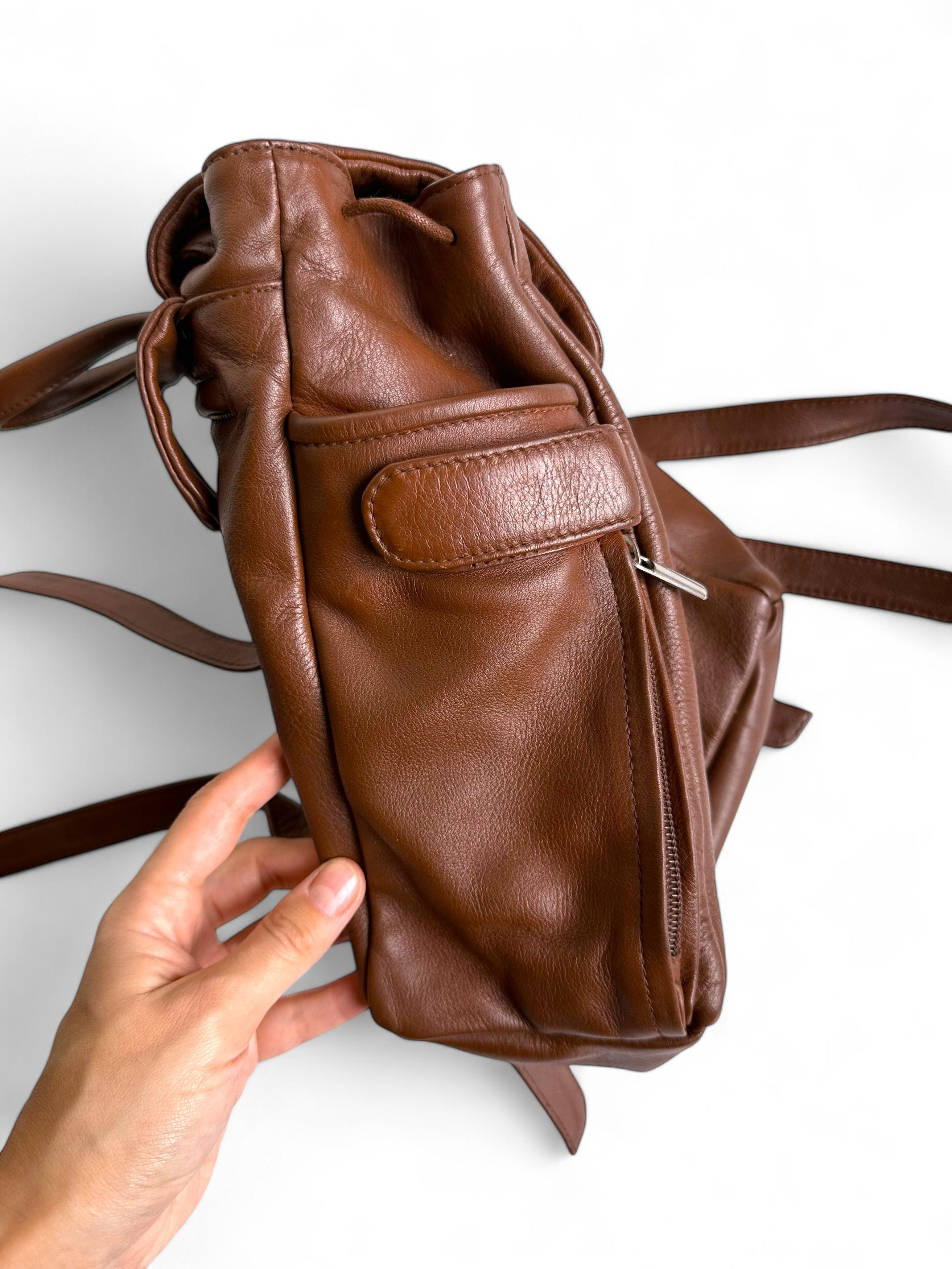 Sergio Rossi Bruno Rossi Made in Italy Brown Leather Backpack Size ONE SIZE - 2 Thumbnail