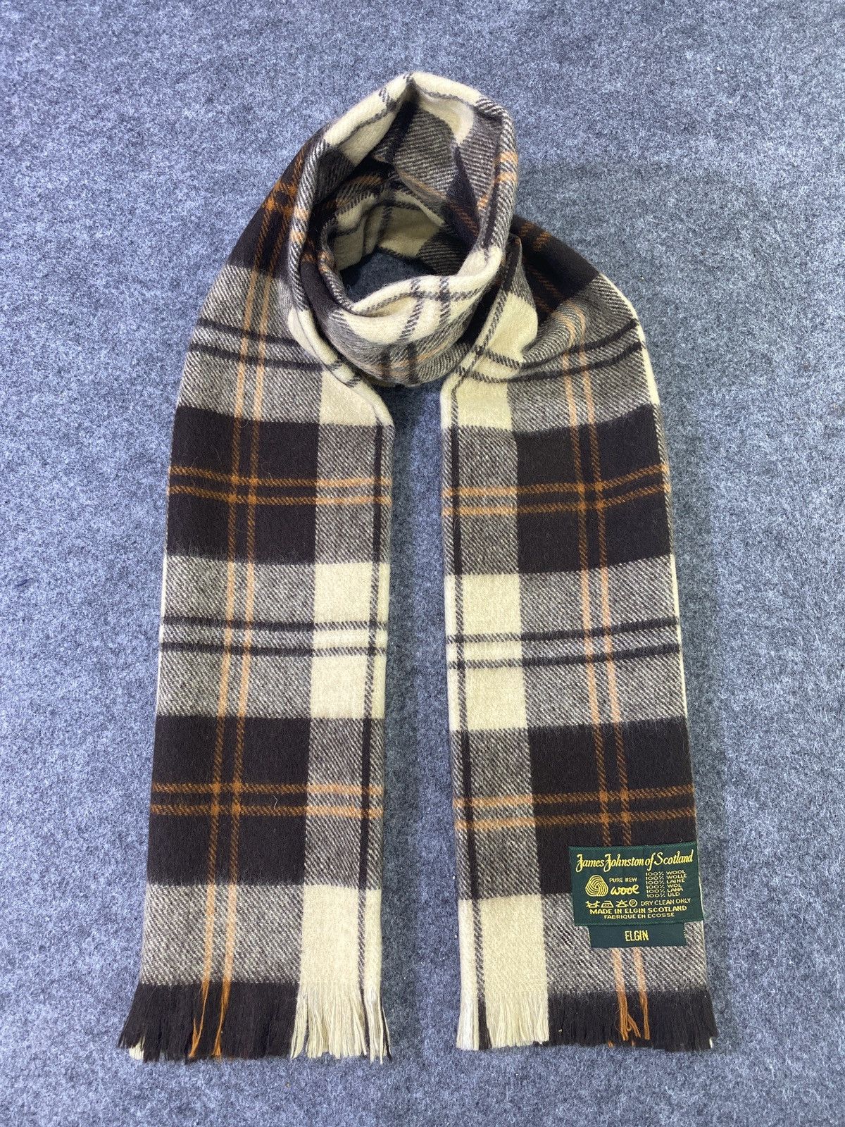 Vintage JAMES JOHNSTON IF SCOTLAND Scarf / Muffler / Neckwear -T798 Size ONE SIZE - 1 Thumbnail