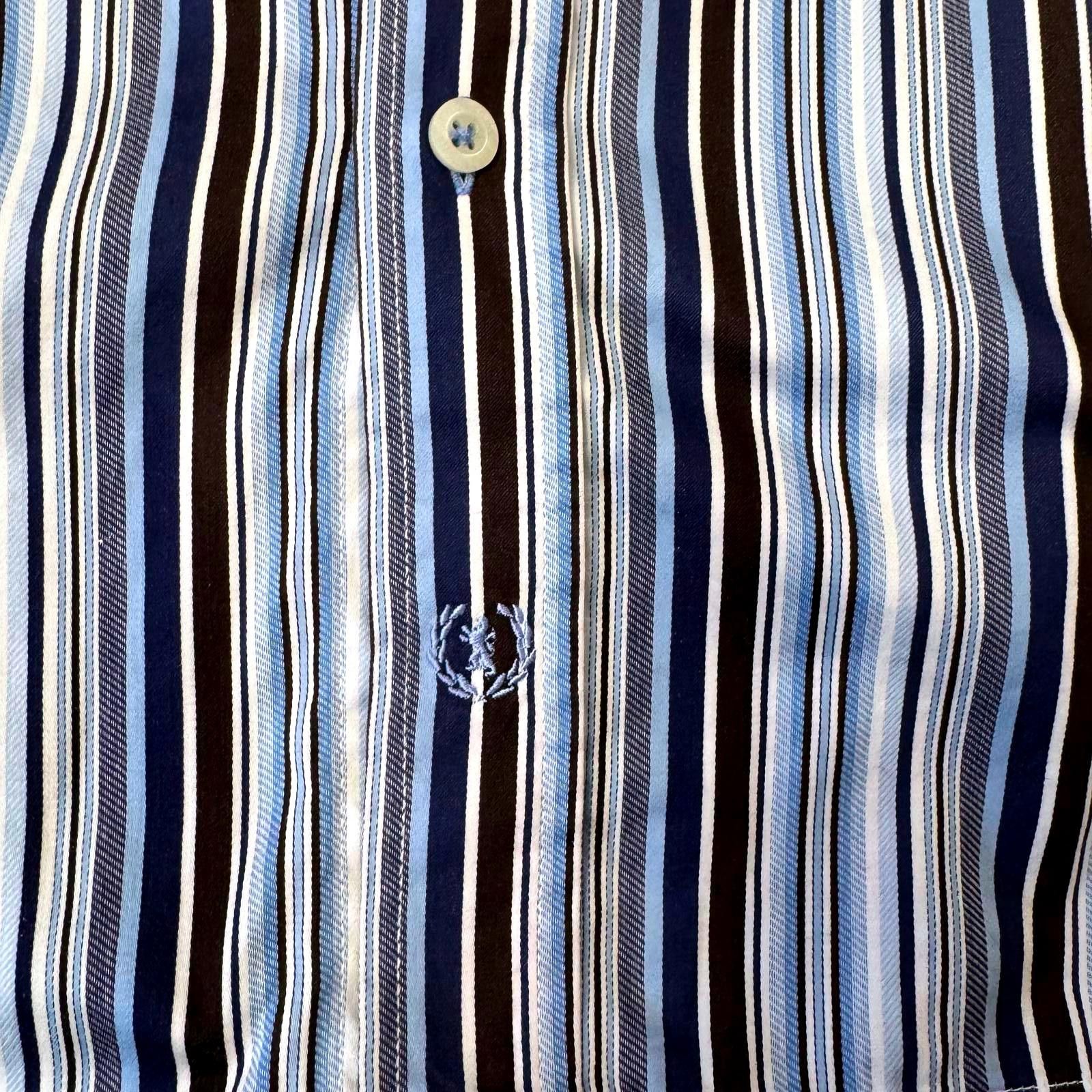 BUGATCHI Bugatchi Shaped Fit Dress Shirt Men XL Striped Flip Cuff Size 44R - 11 Thumbnail