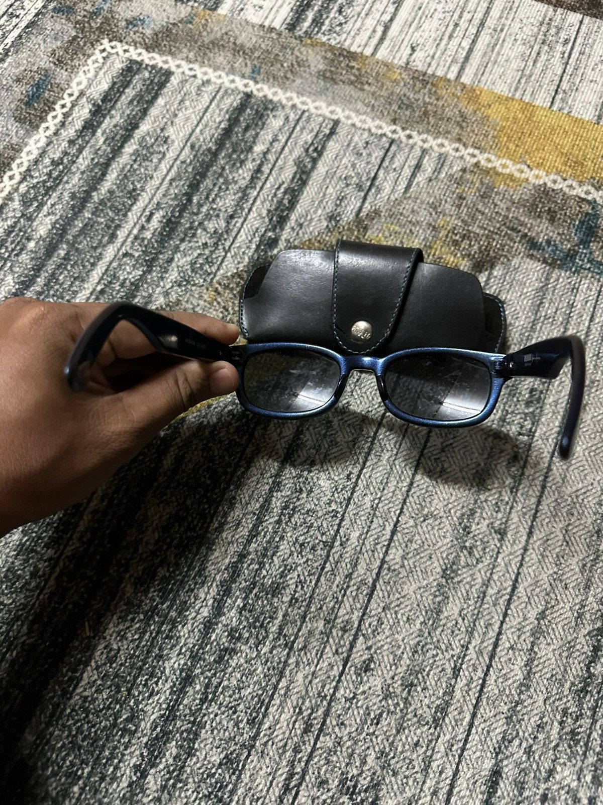 Versace Gianni Versace Mens Vintage Sunglasses Blue Gold Size ONE SIZE - 8 Thumbnail