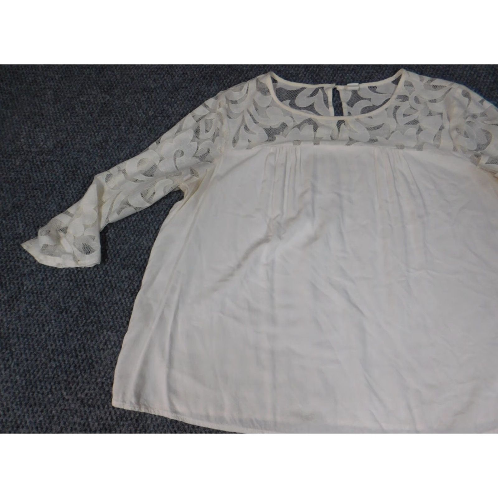 Old Navy Old Navy Womens Blouse L White Dolman Sleeve Pullover Round Neck Casual Regular Size L / US 10 / IT 46 - 3 Thumbnail
