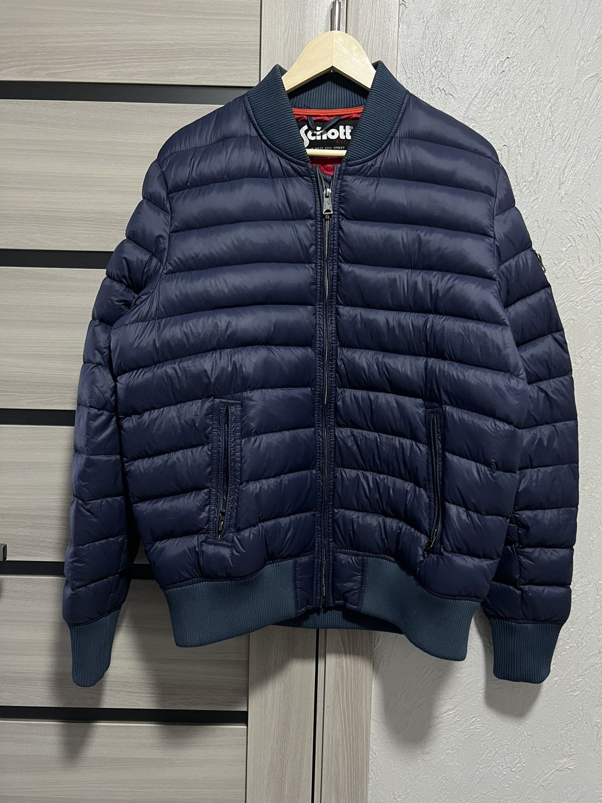 Schott Schott Puffer Bomber Jacket Made in USA🇺🇸 Vintage Down Y2K Size US XL / EU 56 / 4 - 3 Thumbnail
