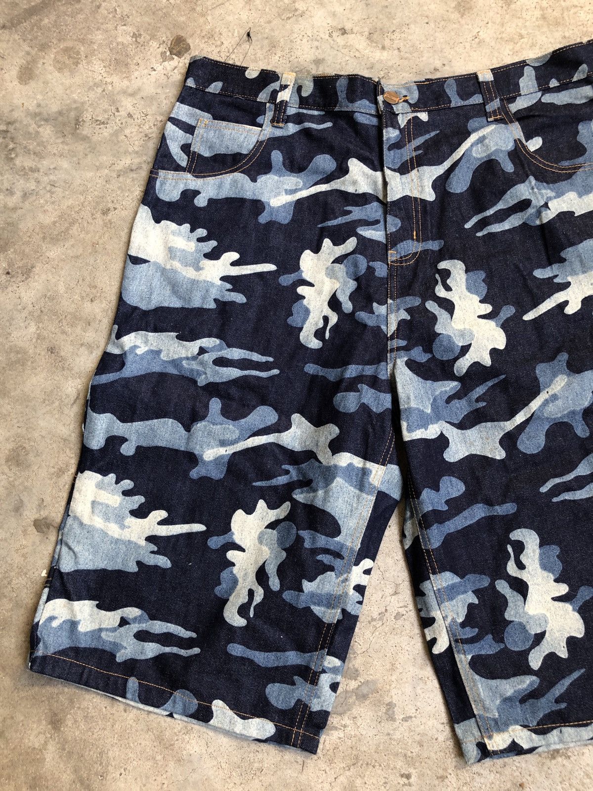 Vintage 2000s NO BOUNDARIES JORT CAMO CARPENTER DENIM BAGGY WIDE Size US 40 / EU 56 - 3 Thumbnail
