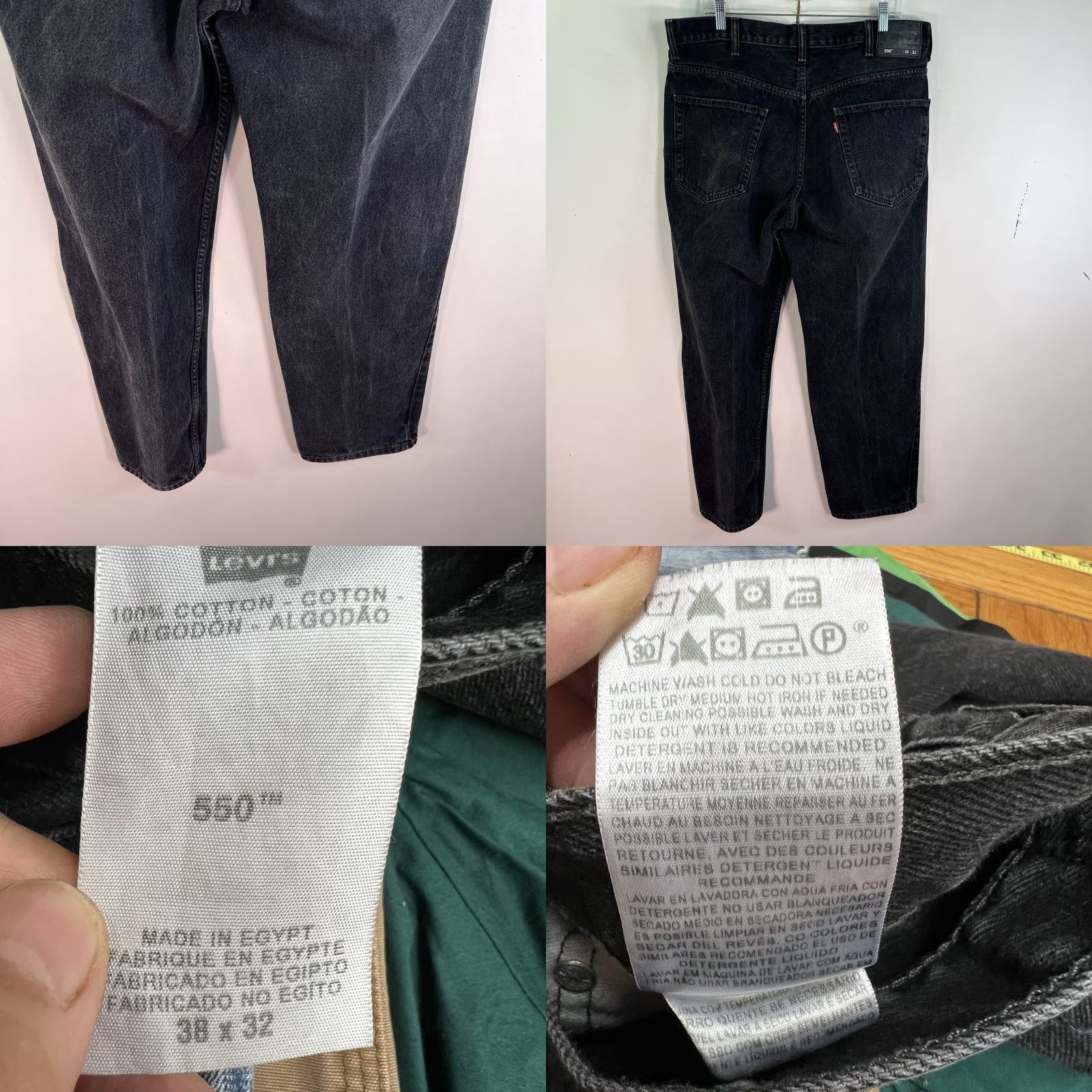 Levi's VINTAGE Levi's Jeans Men's Relaxed Fit Straight Denim Size 38 X32 Black 550 90s Size US 38 / EU 54 - 8 Thumbnail