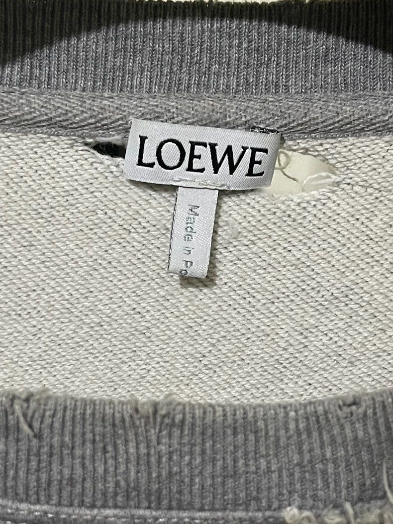 Loewe loewe Embroidered ripped gray sweatshirt 2503-Nextarrow Size US M / EU 48-50 / 2 - 3 Thumbnail