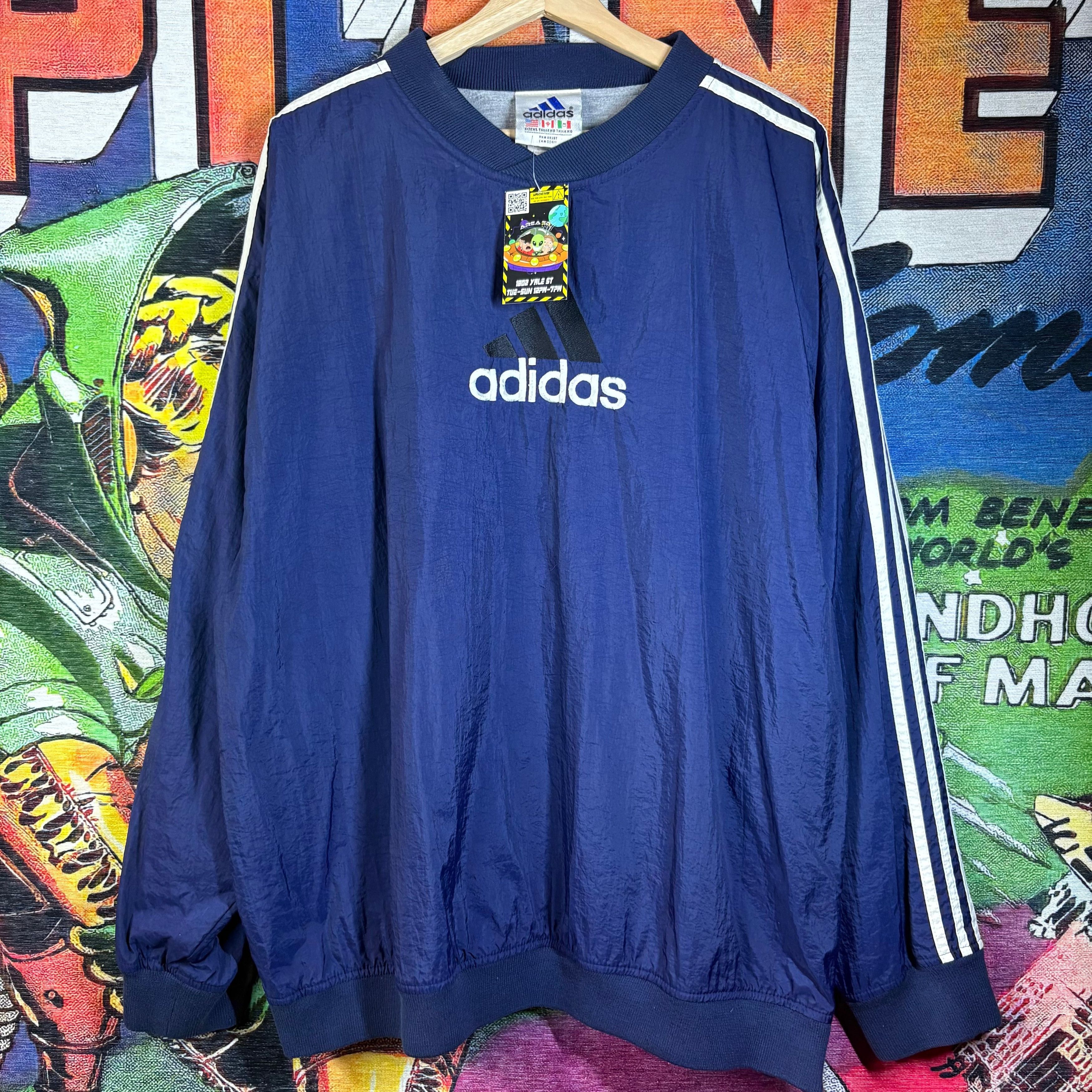 Vintage Vintage 90s Adidas Center hit CrewNeck SweatShirt Size XL Size US XL / EU 56 / 4 - 1 Thumbnail