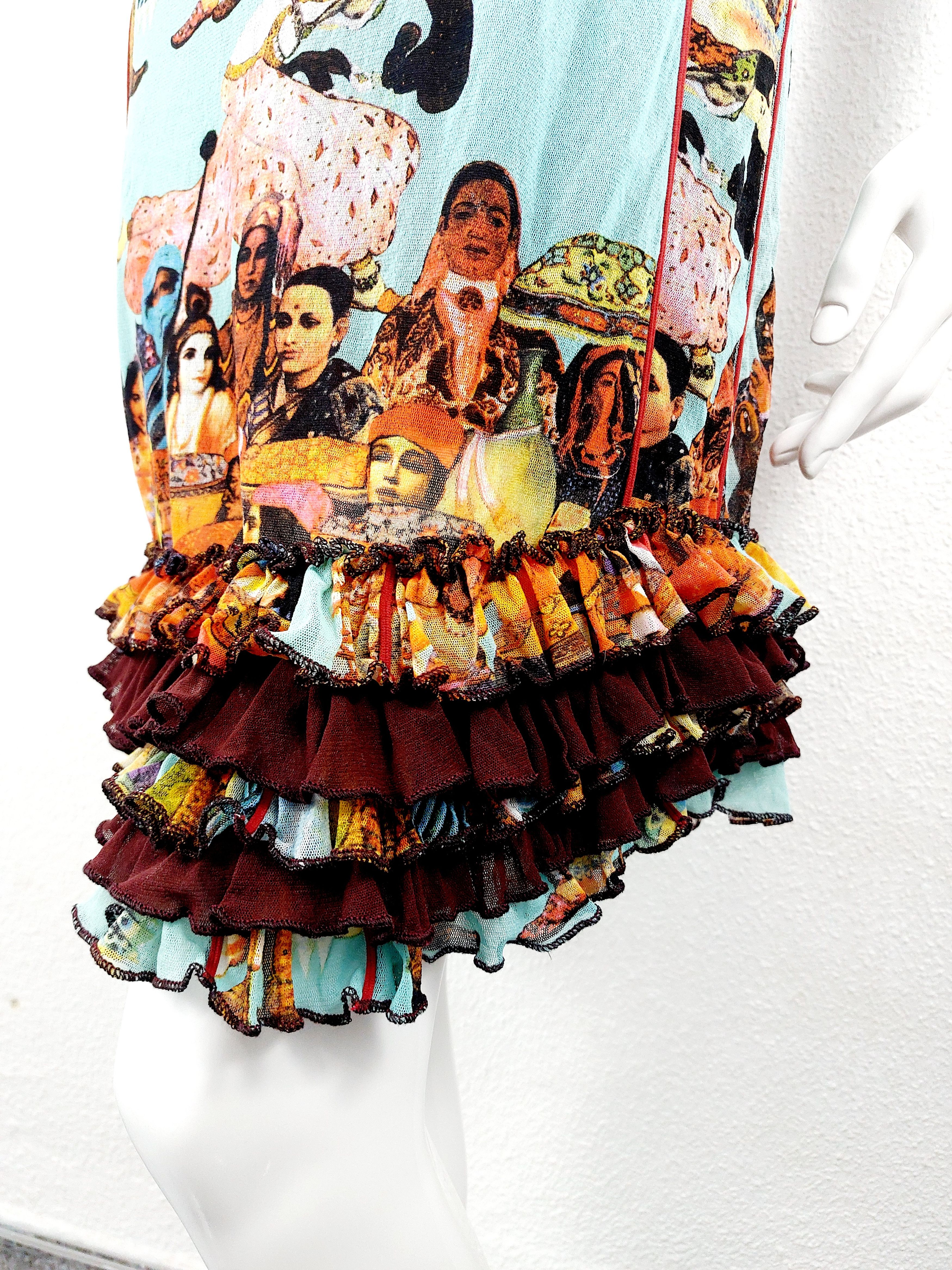 Jean Paul Gaultier Jean Paul Gaultier Asian Indian Faces People Ruffled Dress Size M / US 6-8 / IT 42-44 - 5 Thumbnail