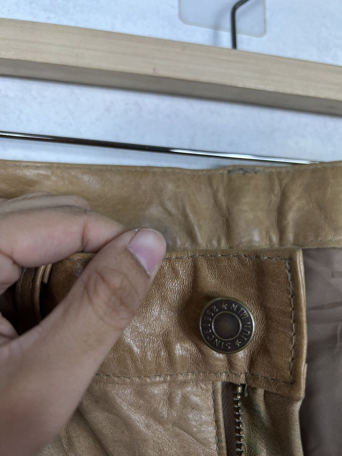 Japanese Brand 🔥 JUN MEN LEATHER TROUSER MOTO Size US 32 / EU 48 - 11 Thumbnail