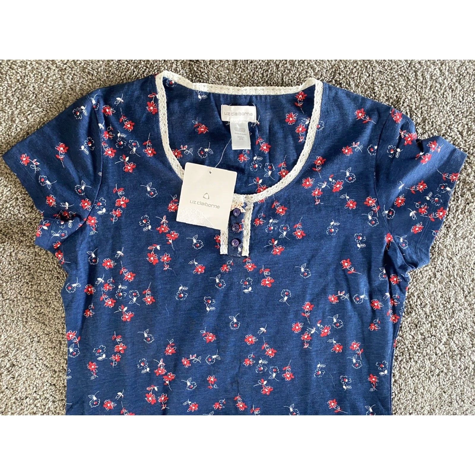 Liz Claiborne VINTAGE? Wait, it's Liz Claiborne A Charmed Life Dress Women S Blue Floral Knee Length NWT Size S / US 4 / IT 40 - 7 Thumbnail