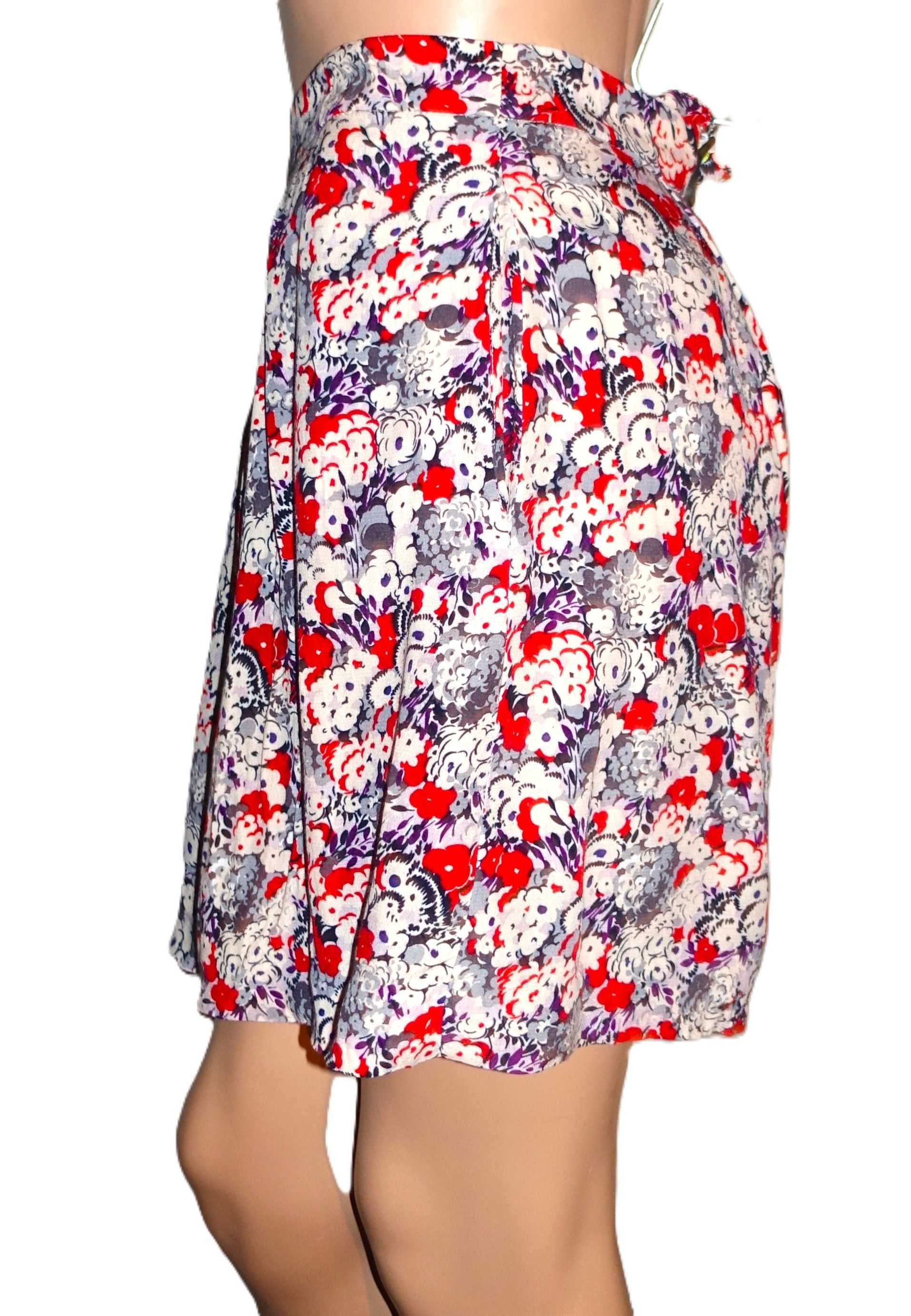 Other BCBGeneration Red Purple Floral Skirt 12 Size 32" / US 10 / IT 46 - 4 Thumbnail