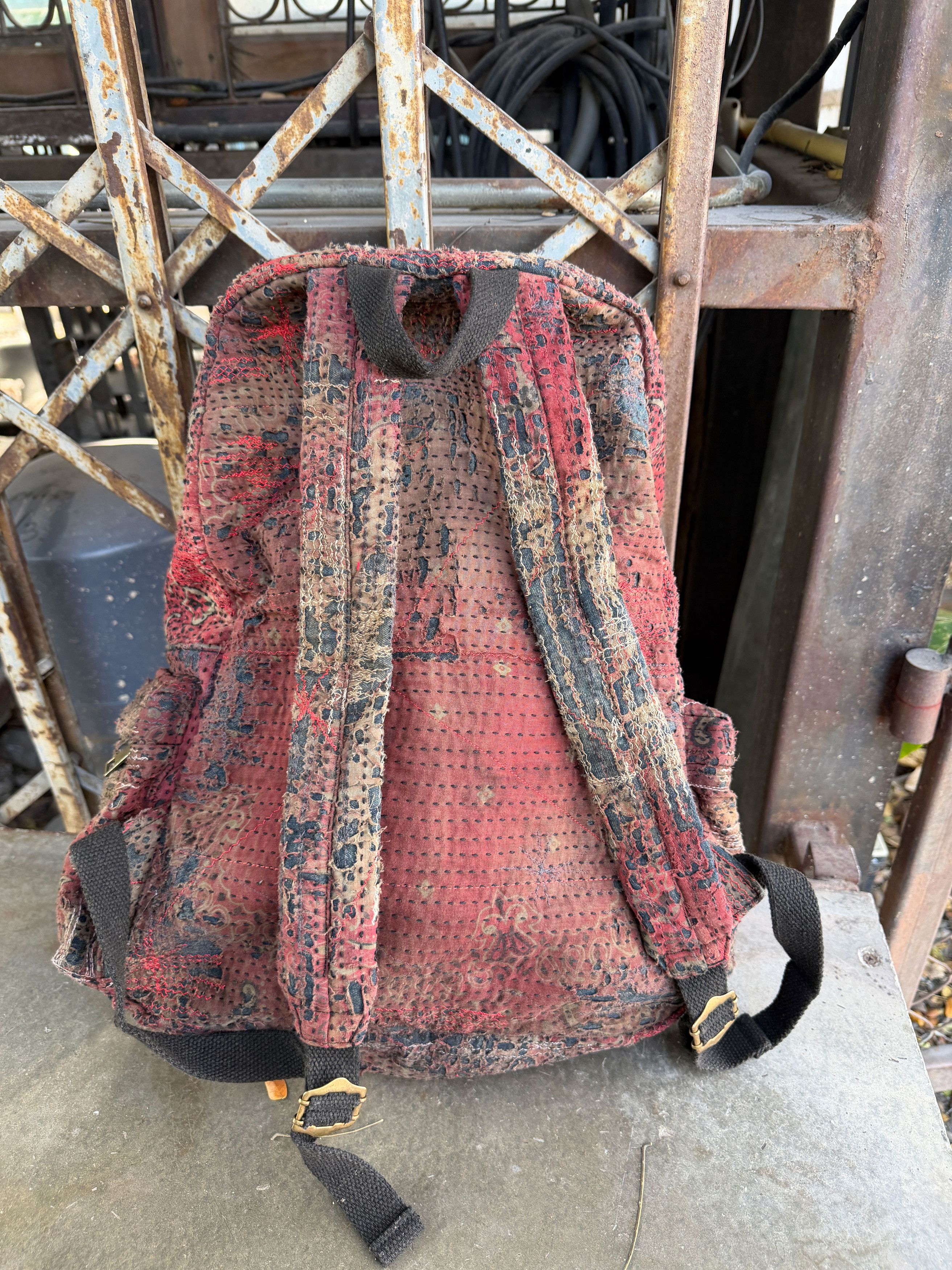 Japanese Brand SOLD * BORO SASHIKO Studded Spider Web Backpack 🕷️🕸️ Size ONE SIZE - 15 Thumbnail