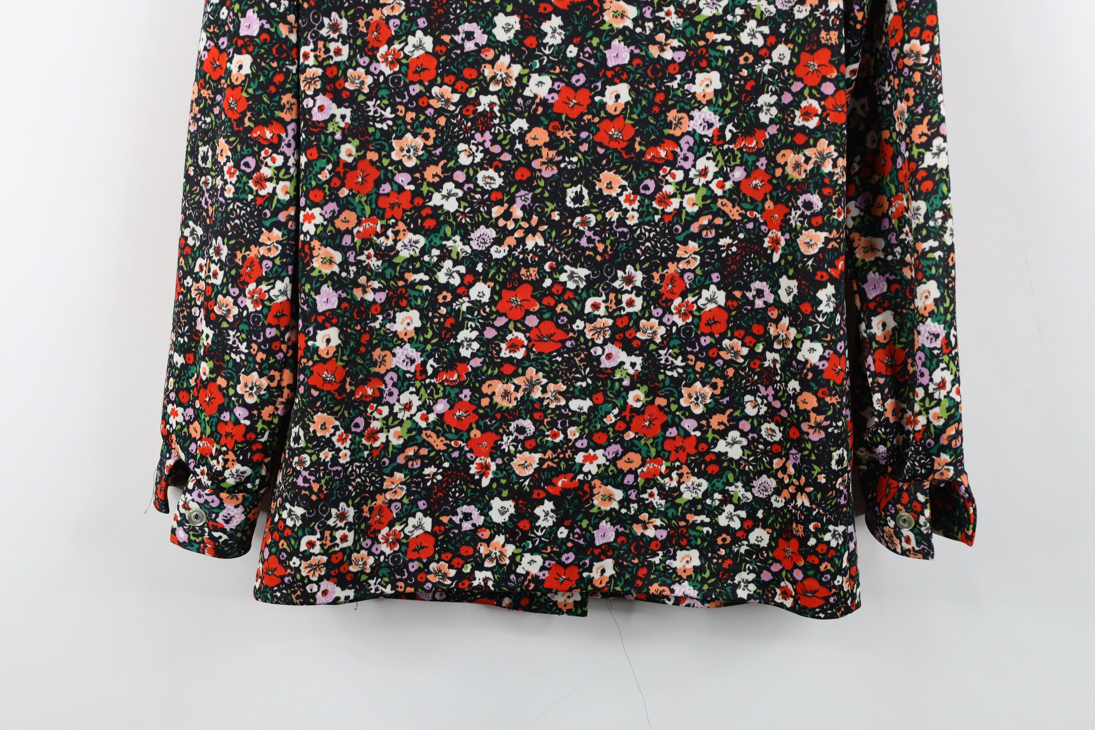 Vintage Vintage 60s 70s Streetwear Floral Knit Collared Button Shirt Size M / US 6-8 / IT 42-44 - 13 Thumbnail