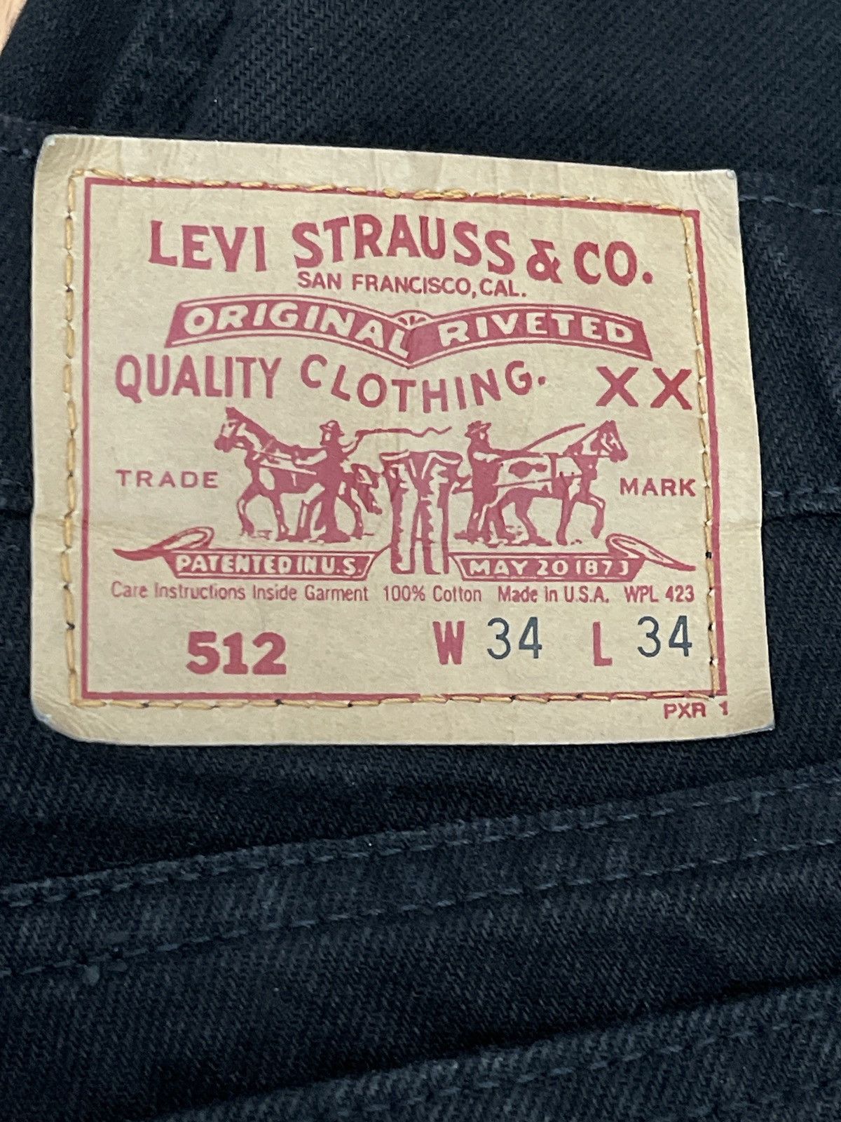Levi's 512 Slim Taper Fit Black Levi’s Jeans Size US 34 / EU 50 - 3 Thumbnail