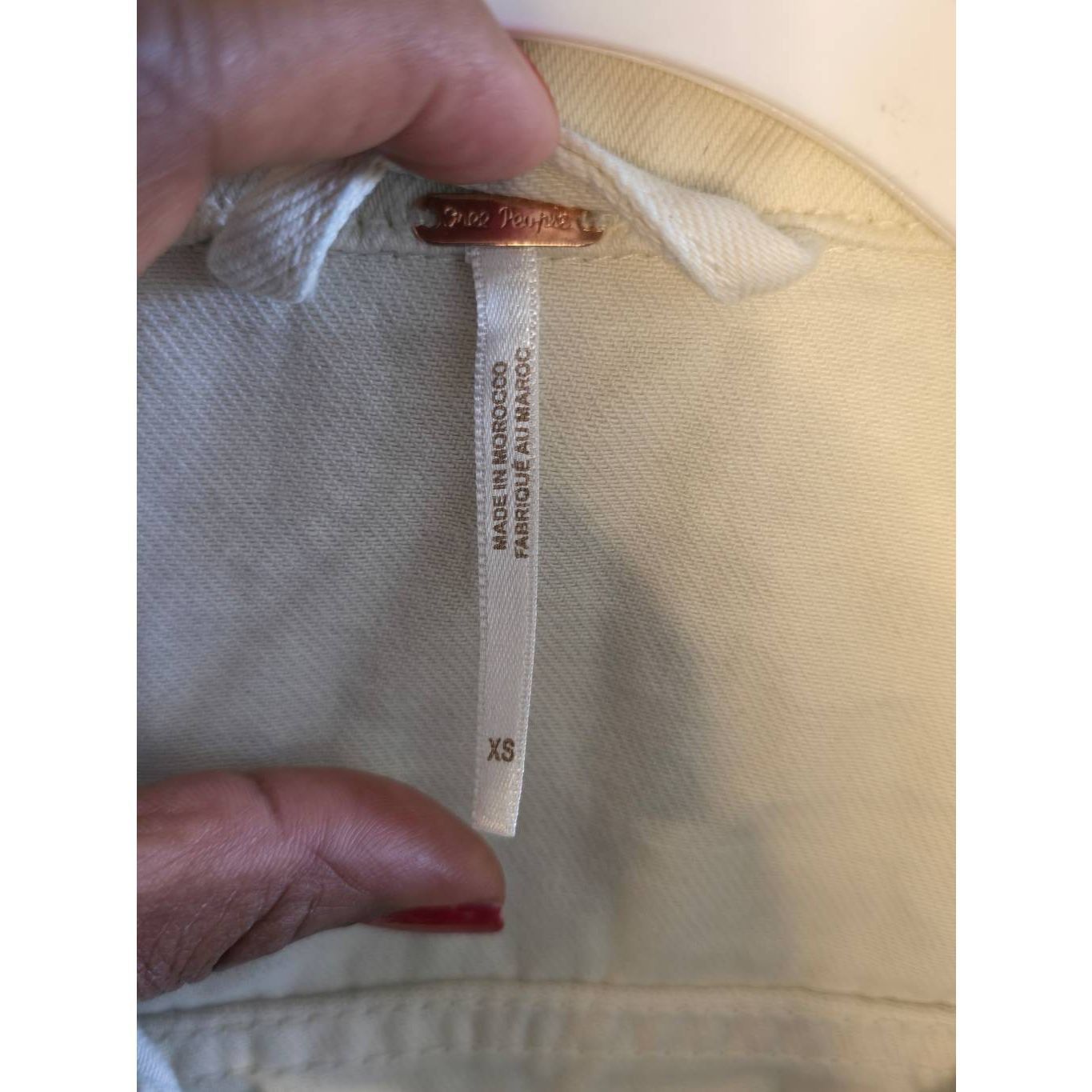 Free People Free People We The Free Denim Jacket XS Beige Off-White Butt Size XS / US 0-2 / IT 36-38 - 4 Thumbnail