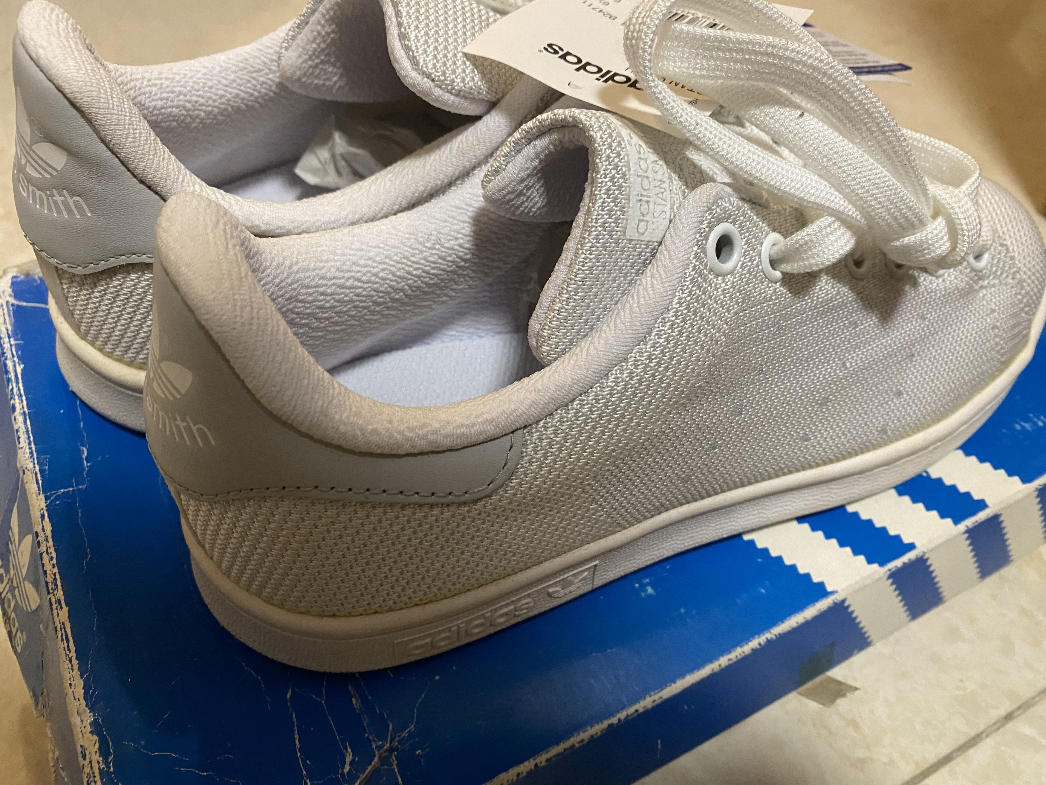 Adidas Adidas Stan Smith White and Grey Primeknit Sneakers US7 Size US 7 / EU 40 - 3 Thumbnail