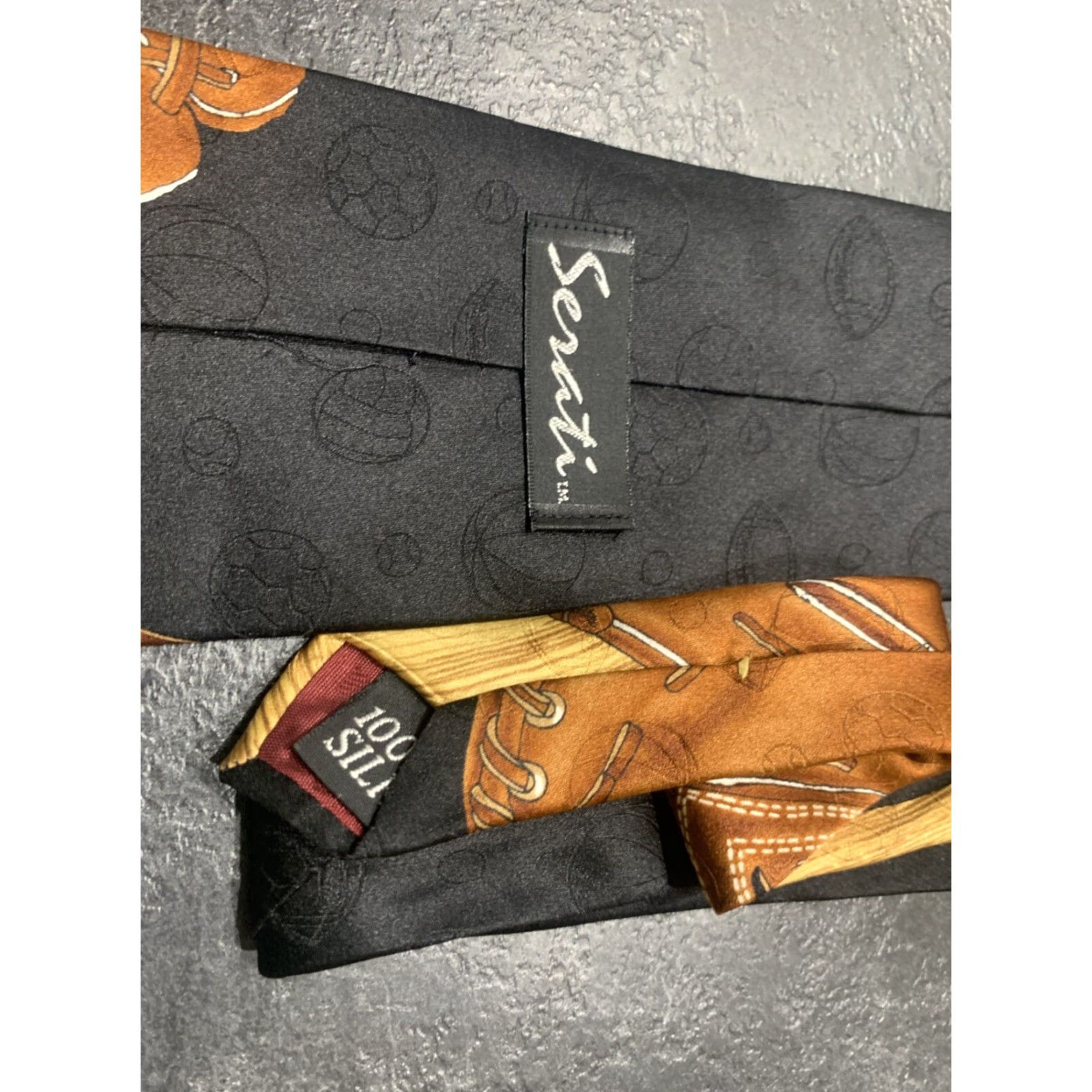 Maserati Serati Silk Tie Baseball Glove Multicolor Men's Neckwear Size ONE SIZE - 5 Thumbnail