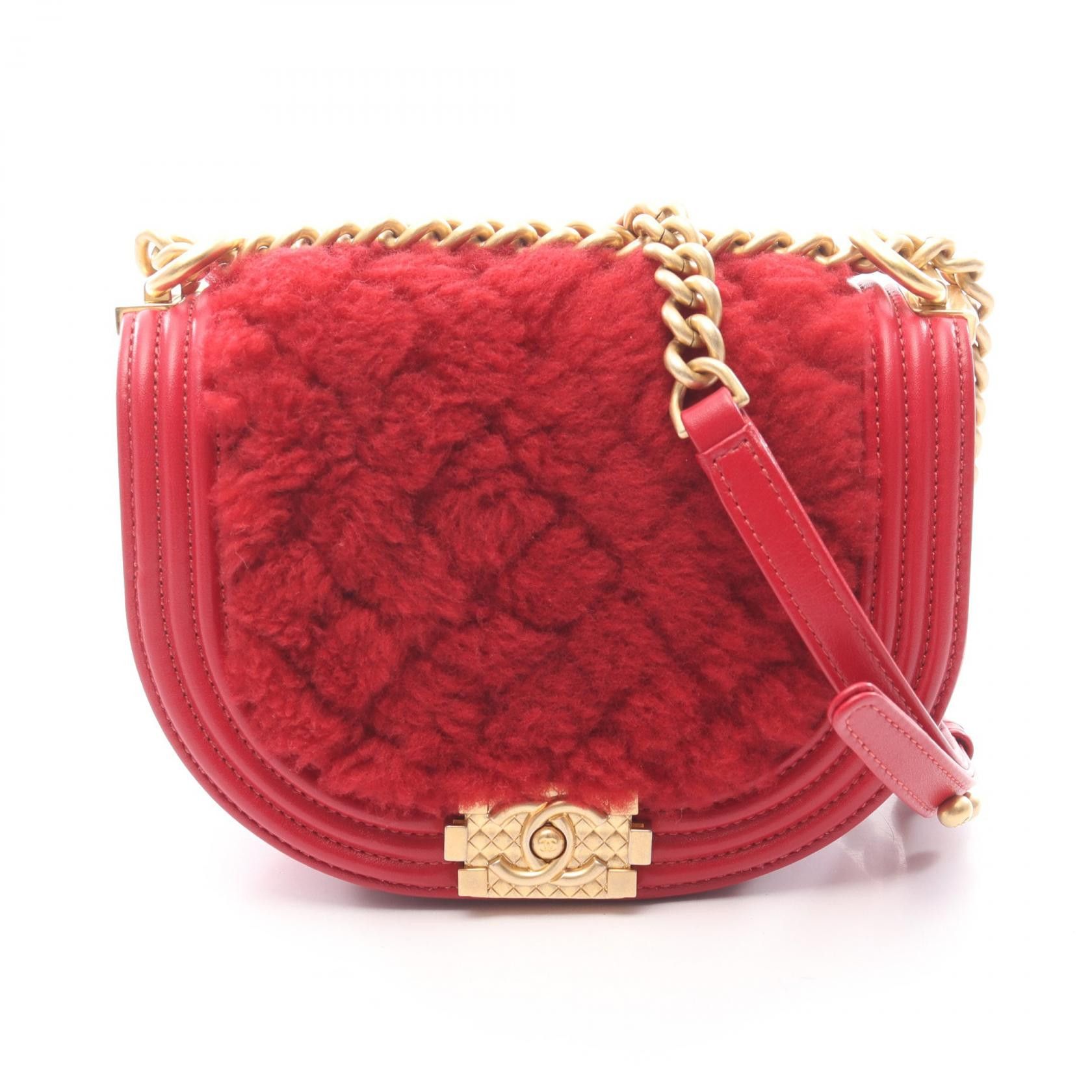 Chanel Chanel Chanel Boy Chanel Leather Shearling Small Shoulder Bag Leather Shoulder Bag AS3350 DUTY FREE for USA Size ONE SIZE - 1 Thumbnail