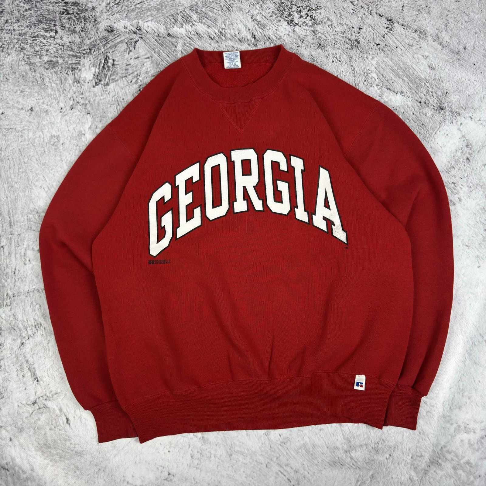 Russell Athletic Russell Athletic Mens Red Cotton Georgia Pullover Sweatshirt Size US M / EU 48-50 / 2 - 1 Thumbnail