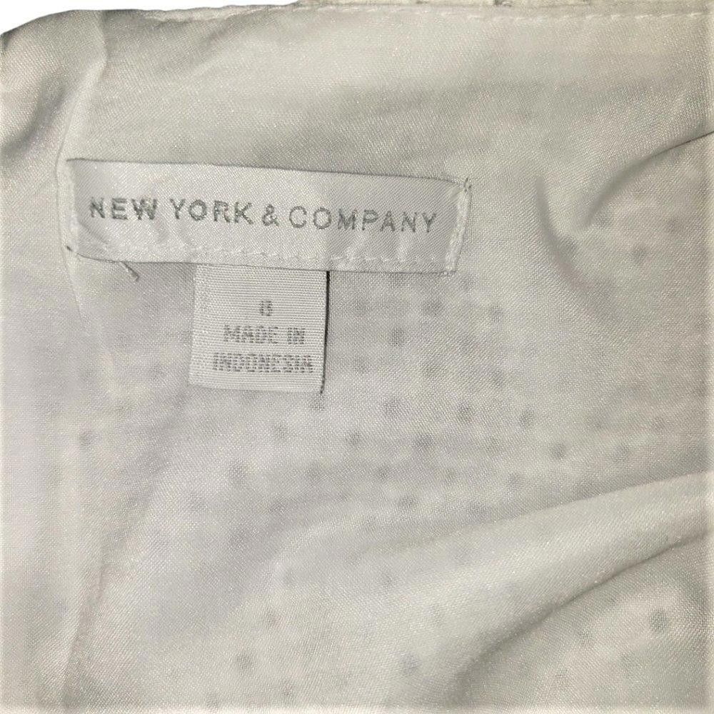 Designer CT511 New York & Company White Waffle Block Midi Dress 8 Size M / US 6-8 / IT 42-44 - 5 Thumbnail