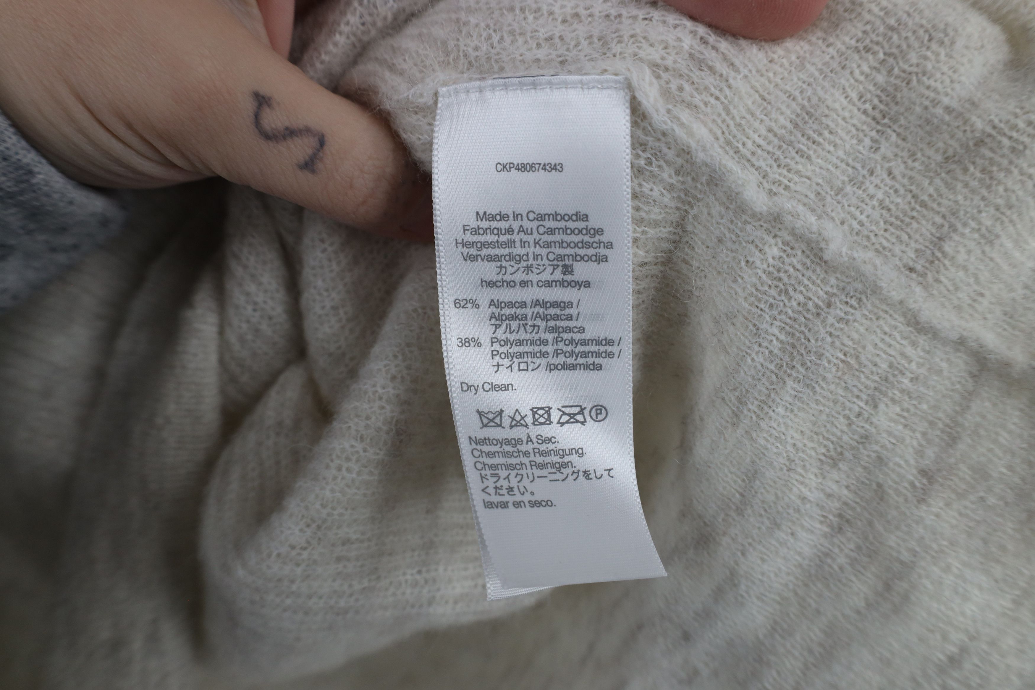 Madewell × Vintage Madewell Soft Ribbed Alpaca Wool Knit V-Neck Sweater Gray Size XS / US 0-2 / IT 36-38 - 6 Thumbnail
