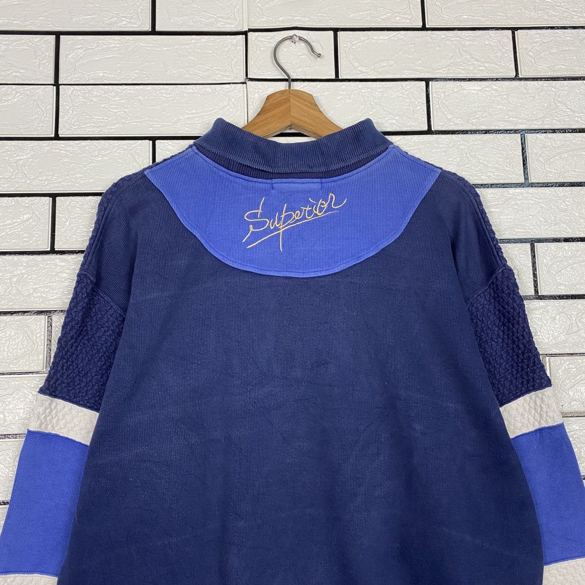 Japanese Brand 📌Vintage Collar Sweatshirt Superior Striped Cartoon Design Size US S / EU 44-46 / 1 - 10 Thumbnail